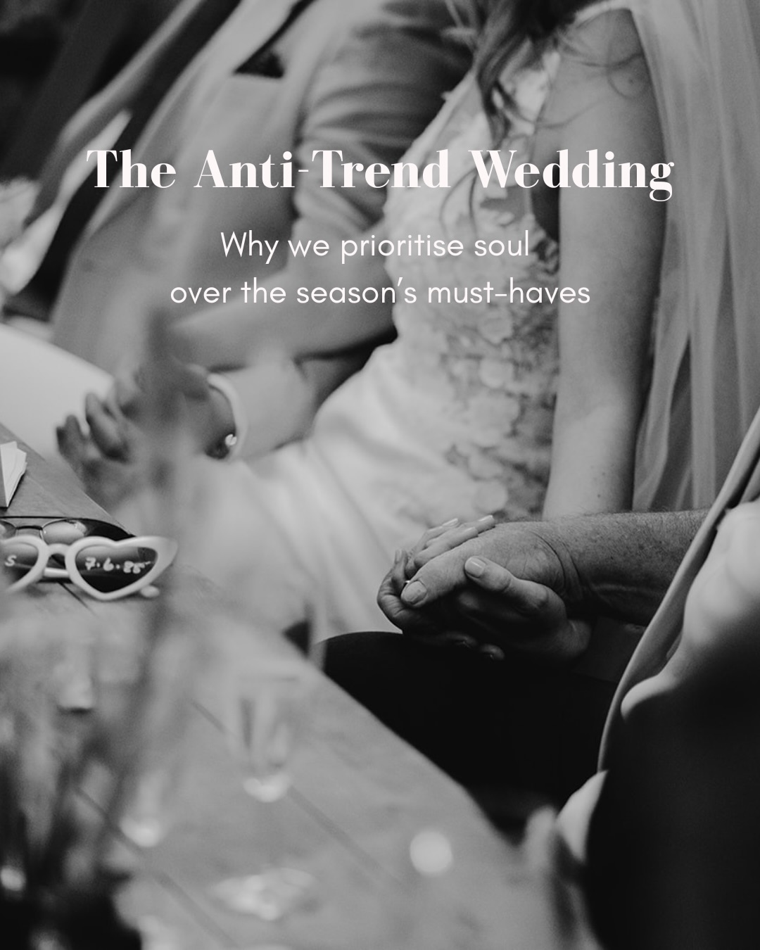 There is always a lot of noise in the wedding world, and some of it is too loud and just not necessary.
Our Anti-trend is just being yourself. We love seeing what’s trending and what’s hot in fashion, interiors, media but we are always inspired by, not led.
We are interested in the quiet moments as well as the loud, the textures and the relaxed moments and atmosphere of a day well spent.
It’s about the details that feel personal, rather than performative. A celebration that feels like a proper reflection of who you are, without the pressure to tick every box. If it’s not you, we don’t do it.
#slowwedding #ukweddingplanner #authenticweddings #modernromance #weddingplannersinsussex
Slide 1 @charlotteamyphotography
Slide 2 @agrestalvisuals
Slide 3 @scarlettcookphotography
Slide 4&6 @kittywsphoto
Slide 5 @laurenknuckeyphotography