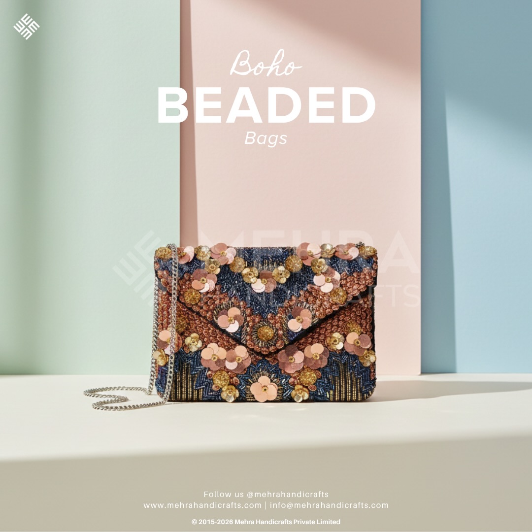 ✨ Boho Vibes, Handmade to Perfection! ✨
Elevate your style with our Handmade Designer Boho Beaded Clutches—a perfect blend of vibrant artistry and chic design. Adorned with intricate beadwork and bohemian patterns, these clutches are ideal for festivals, casual outings, or adding a bold statement to your look. Carry uniqueness, crafted with love! 🌟
🎁 Why You’ll Love Them:
🌟 Eye-Catching Boho Beadwork
🌟 Handcrafted with Love in India
🌟 Stylish, Durable, & Versatile
🛍️ Shop now to own a masterpiece that celebrates the spirit of handmade craftsmanship.
#Handmade #HandmadewithLove #HandmadeInIndia #CraftedwithLove #CraftedInIndia