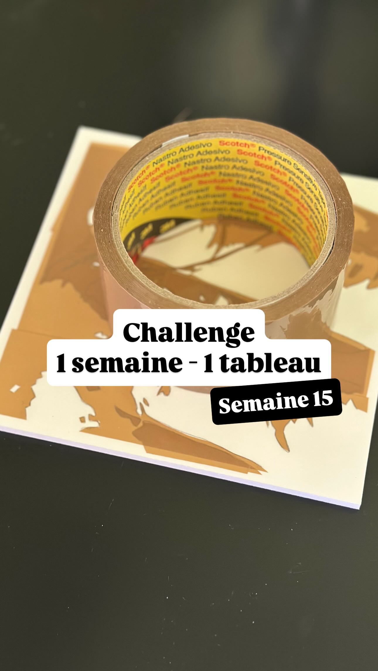 Challenge « 1 semaine - 1 tableau »
SEMAINE 15 - « Entrevoir »
.
Certains regards ne se regardent pas, ils se ressentent.
.
Cette semaine, j’avais envie (besoin) de me recentrer sur quelque chose de puissant, de sensible, d’authentique.
.
#artcontemporain #tapeart #art #collage #scotch