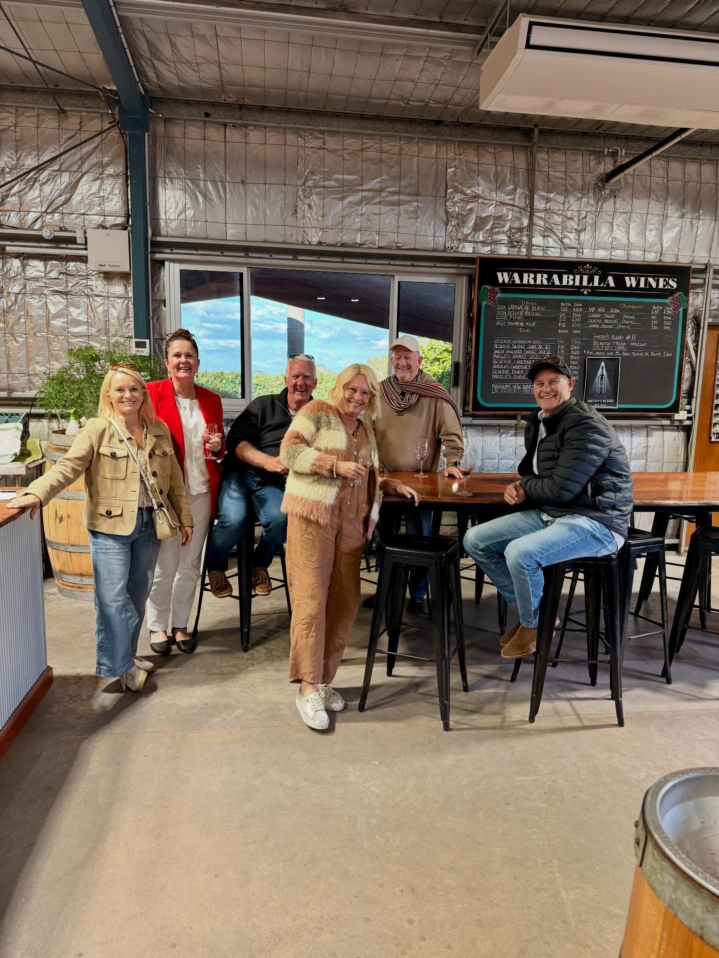 One of these fellas introduced himself as Meter the next chap introduced himself as Centremetre! 😳
Yes it was one of those wine tours with a group of legends celebrating a Birthday for Lee.
Wine lovers, foodies, vw owners and bloomin good people full of appreciation for the region and the places we visited.
This photo taken at the last stop for the day at @warrabillawines where Emma provided an excellent tasting experience.
Thank you all for choosing us to tour with. ❤️
#winefun #winetour #rutherglenwinetour