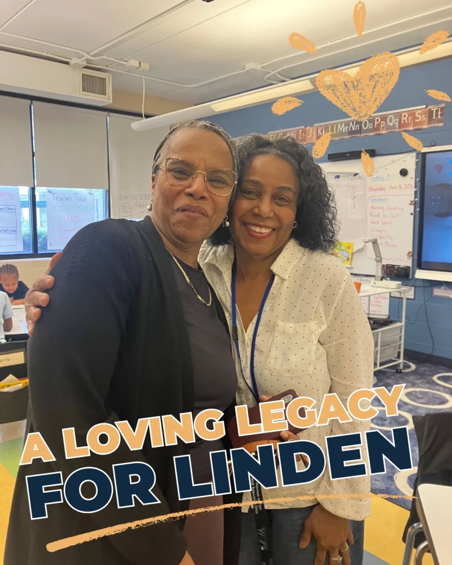 A LOVING LEGACY FOR LINDEN
Some legacies travel. Dr. Hinds and former colleague Debra Yetts spent years together at Linden Elementary — and now they're reuniting at Harambee to pour into a new generation of readers.
"Her exceptional skills have earned her immense respect," says Dr. Hinds. "I'm so grateful for her willingness to serve!"
Talk about building a loving legacy for Linden students. We are so grateful for both! ❤️👏
#harambee #legacyoflove #lindenlove #southlinden