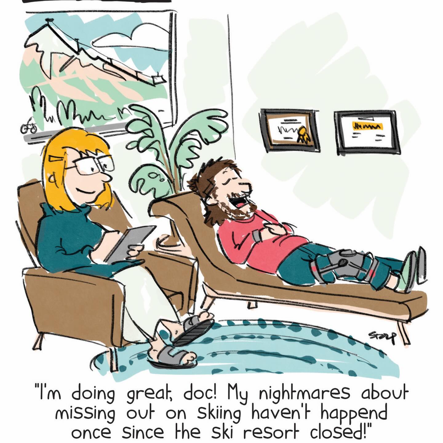 Simple fix. Now how about that acl?…
#aclsurgery #fomo #skimemes #therapistlife #mountainlife