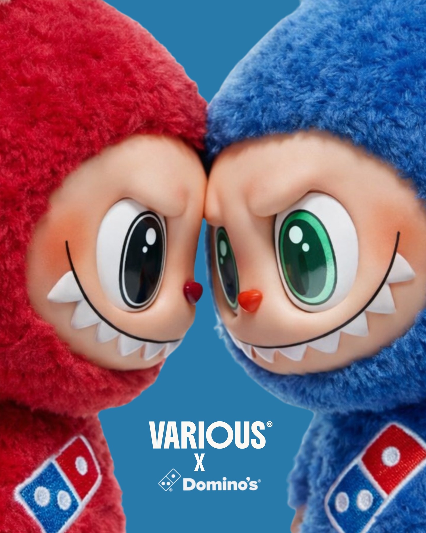 When brand colours become characters. 🔴🔵🍕
We designed custom Labubus for Domino’s - red vs blue, face-to-face and full of personality.
Big presence. Something different.
#Dominos #CreativeIdeas #BrandStory #Labubu #VisualDesign