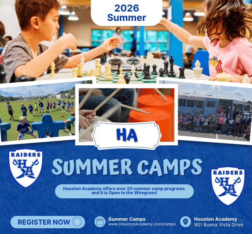 Summer at Houston Academy is almost here ☀️
With 20+ camp options for all ages and interests, there’s something for everyone—athletics, arts, academics, and more. Best of all, our camps are open to the entire Wiregrass community.
Spots are limited, so don’t wait to sign up!
🔗 Register now: https://www.houstonacademy.com/camps