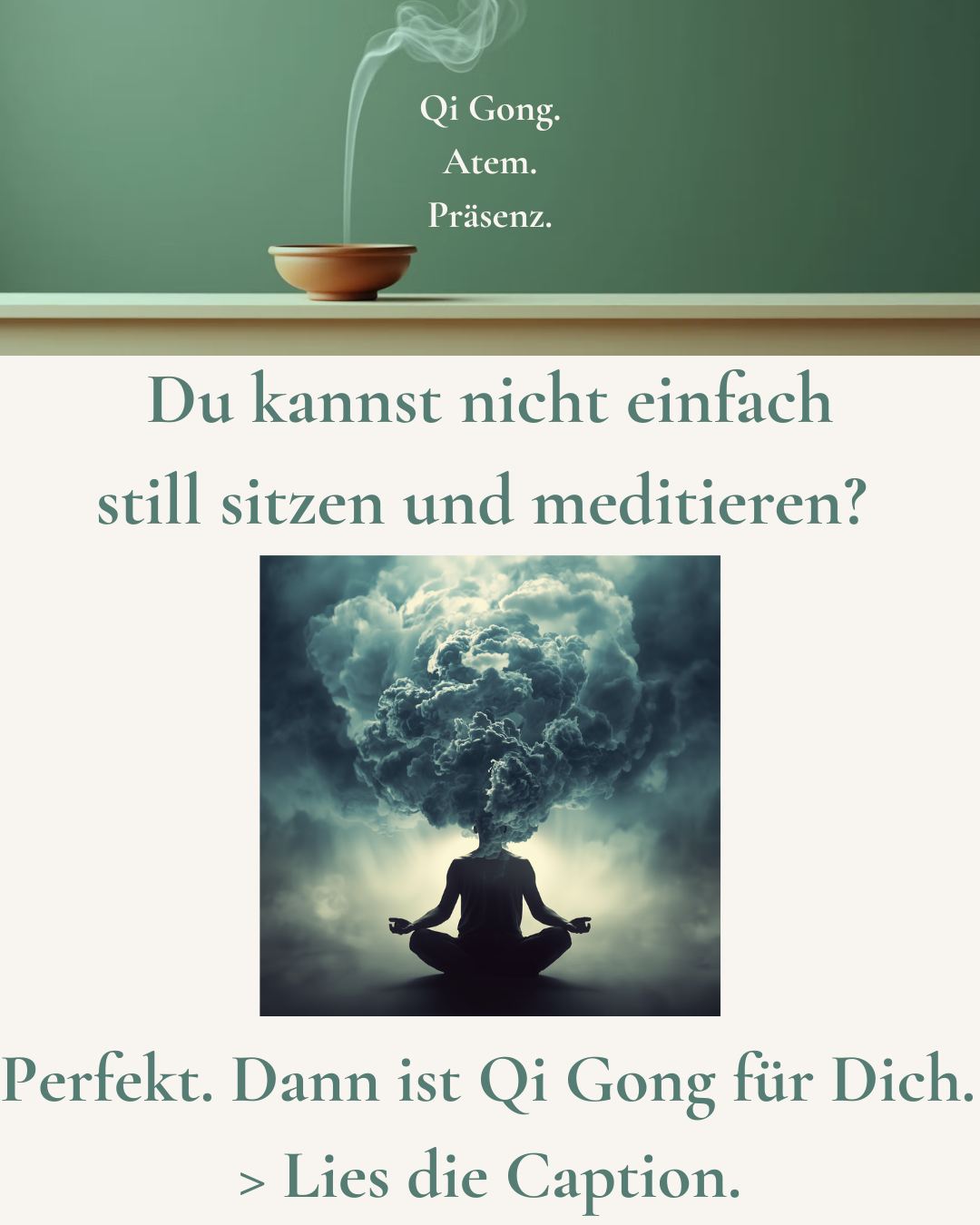 Nicht jeder findet Ruhe im Stillsitzen.
Manchmal braucht der Geist Bewegung, um zur Ruhe zu kommen.
Genau dafür ist Qi Gong da.
Sanfte, fließende Bewegungen führen dich nach innen. Kein Leistungsdruck. Kein Schweiß. Kein Tempo. Nur du, dein Atem – und eine Bewegung, die dich trägt.
Qi Gong ist Meditation in Bewegung. Es beruhigt dein Nervensystem. Es stärkt deine Lebensenergie. Und es schenkt dir etwas, das viele lange gesucht haben:
Präsenz, ohne stillhalten zu müssen.
Du musst nichts beweisen. Du darfst ankommen – Schritt für Schritt.
Versuch es. Dein Körper und dein Geist werden es dir danken. #qigongschweiz #qigong #meditation #innereruhe