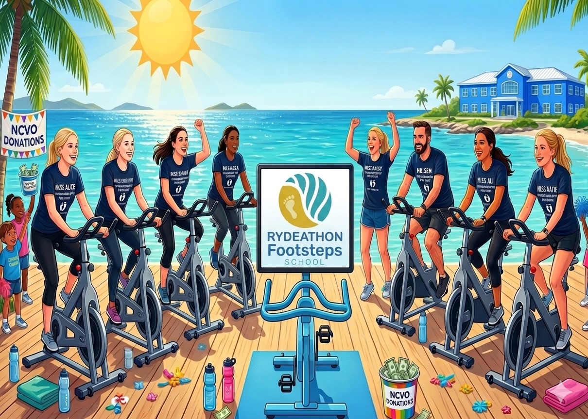 It’s almost Ryde-a-thon time and we are so excited for our very first Footsteps Rydeathon experience!
Wishing our awesome teachers, Miss Alice, Miss Courtny, Miss Sarah, Miss Bryony, Miss Kayla, Miss Becky, Mr. Ben, Miss Ali and Miss Katie the best of luck in the challenge.
If you would like to support the team, head down to Camana Bay between 4-6pm on Saturday 18th April for the final 2 legs of the Rydeathon!
And if your little ones are feeling energetic themselves, why not take part in the kids’ event on Saturday morning, complete with face painting and other fun surprises!? Arrive at 9.30am for a 10am start. Children can walk, run, scoot or cycle around a designated children’s route.
And most importantly, please please sponsor our Footsteps team. Every $$ raised goes to NCVO. The link is in our Bio.
(How fun is this AI generated picture of the team in action?! The resemblance is uncanny!) 😃