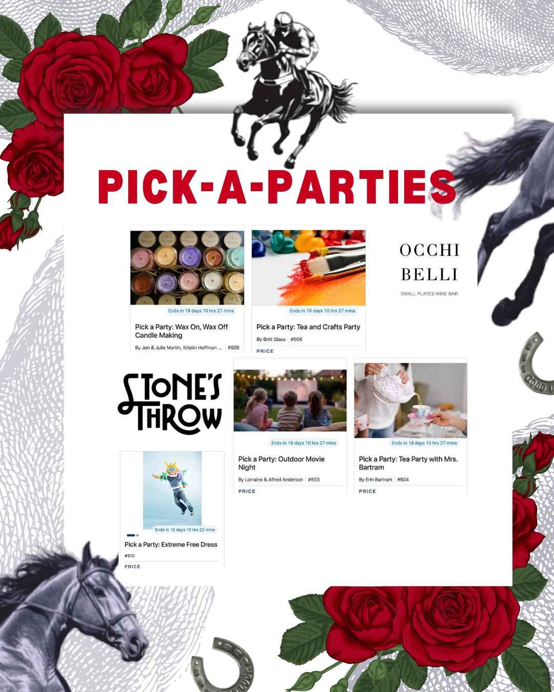 It’s ON! The Silent Auction is officially LIVE!
Start bidding now and check back often—you don’t want to miss out! Even if you can’t attend, you can still win and support our school 💙
⏰ Closes Thursday at 9 PM
🎭 Walk-On Roles close Wednesday at 9 PM (rehearsals start Thursday!)
🎉 Pick-A-Parties available through Auction Night
🔗 Share with friends & family! https://runfortheroses2026.ggo.bid/n/package-list