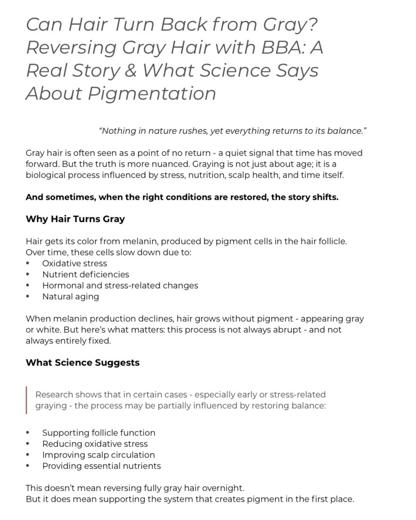 •reversing gray hair•
we’ve just published a new blog post and it’s one you don’t want to miss 🗞️ if you follow us, this is the kind of science-backed, non-toxic, clean knowledge you should have in your routine
today’s topic: reversing gray hair we explore
what actually happens, and what can truly support your hair health
head to our website to read the full blog post, or swipe left to start reading here!