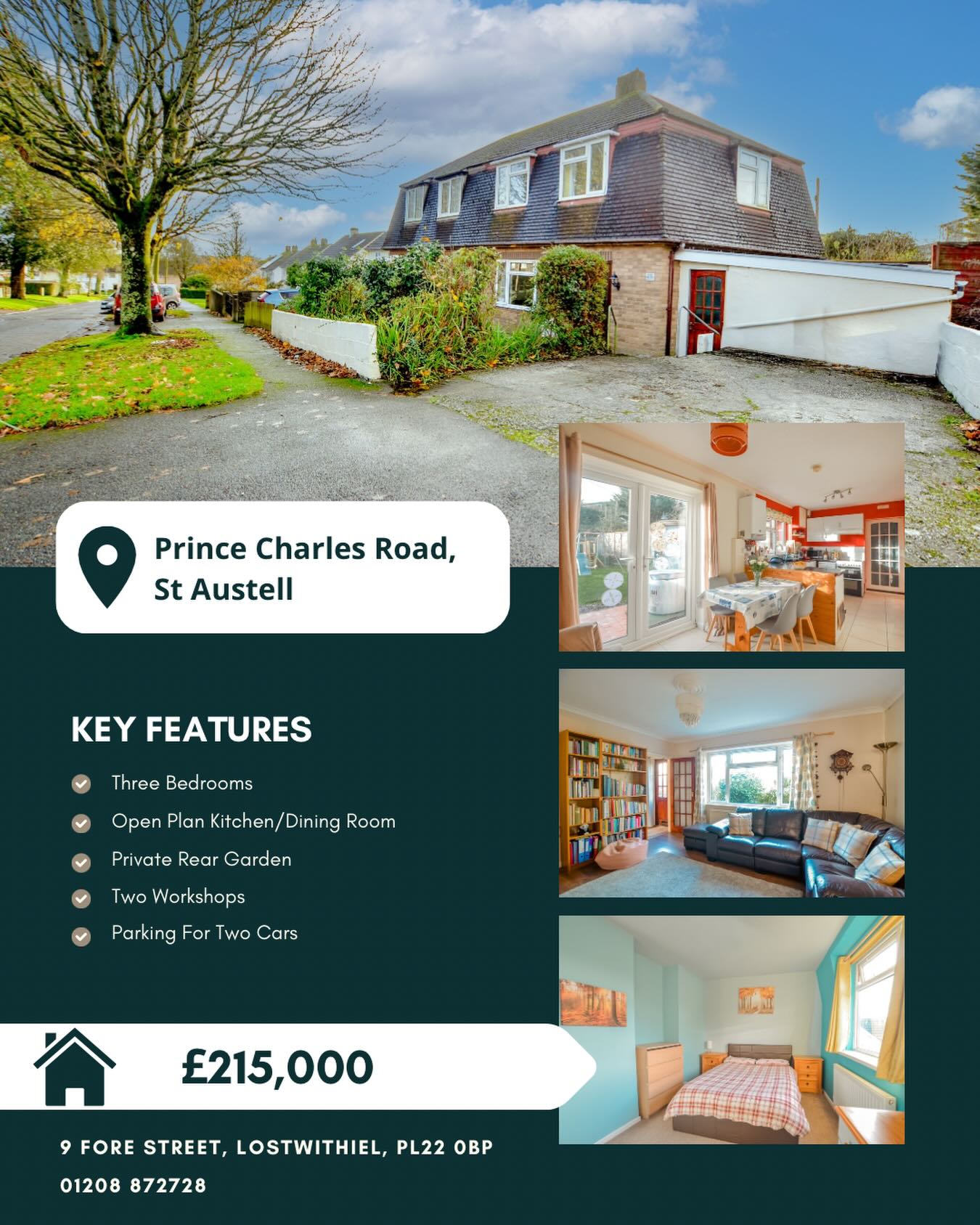 🙌 NEW PRICE 🙌
📍23 Prince Charles Road, St Austell
🏠 £215,000
Set back from the road with a generous driveway providing space for two cars, this well presented home offers bright, comfortable living across two floors.
To enquire about this property, please call our Lostwithiel Branch on 01208 872728 📞
#cornwallliving #cornishestateagents #propertiesforsale