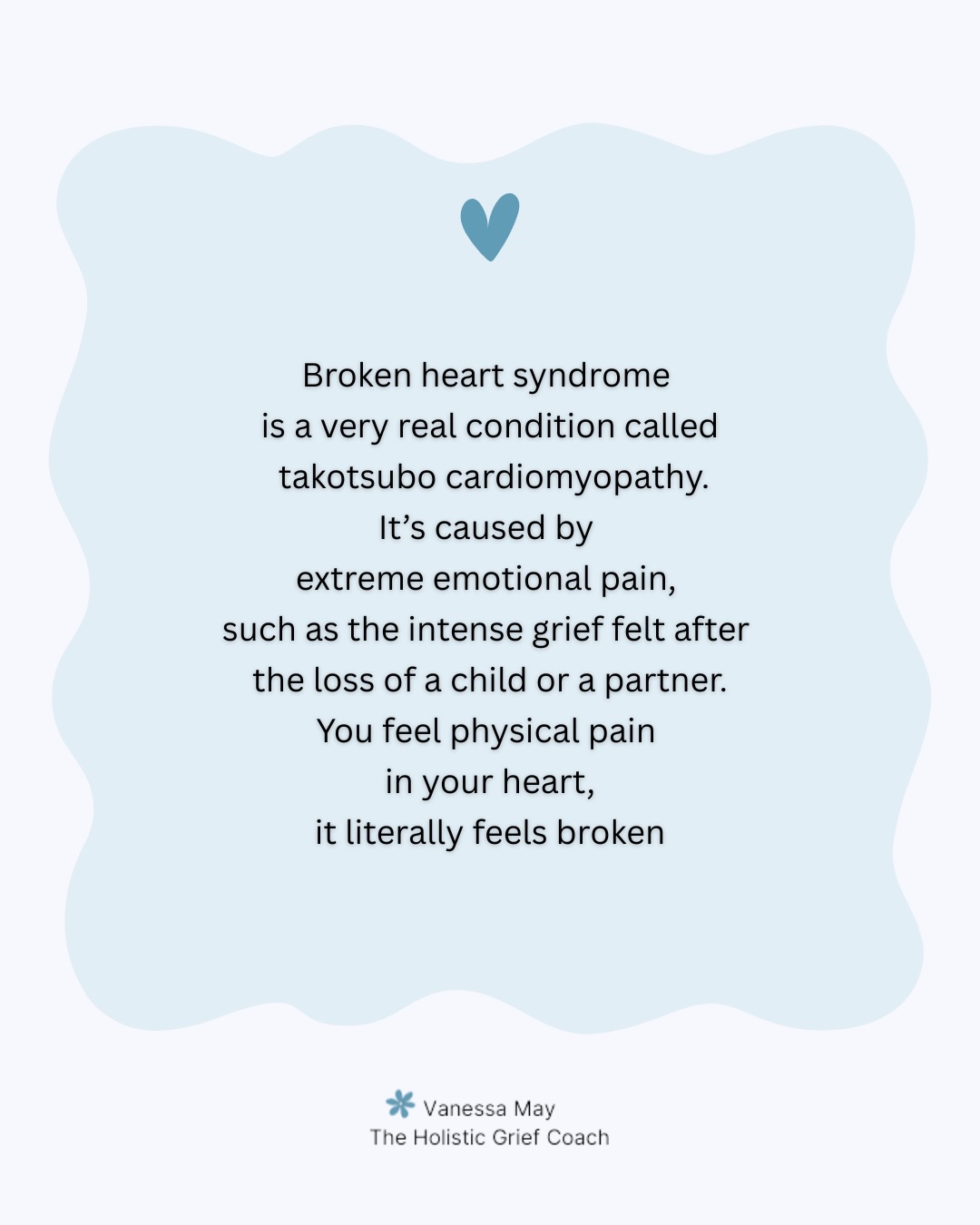 The grief that comes after a traumatic loss can have significant consequences for our physical health. One of those consequences can be broken heart syndrome. If you’ve lost a child or a partner, the chances are you will feel literal pain in your heart. The consequences of a traumatic loss cannot be underestimated 💔
Please share, save, like and follow 🫶
.
#brokenheartsyndrome #lossofachild #lossofapartner #griefsupport