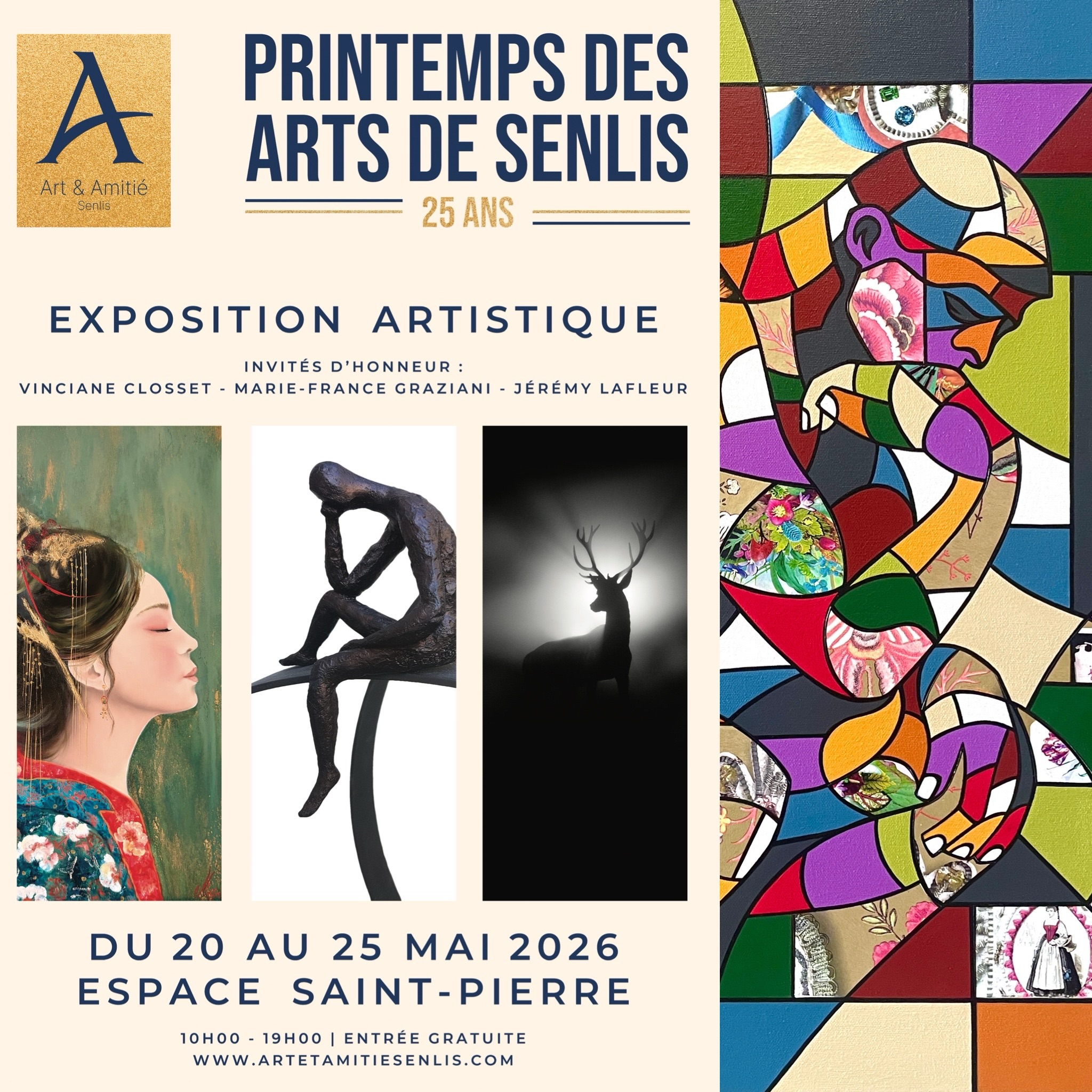 📣 𝗣𝗿𝗼𝗰𝗵𝗮𝗶𝗻𝗲 𝗲𝘅𝗽𝗼𝘀𝗶𝘁𝗶𝗼𝗻
🎨 𝘗𝘳𝘪𝘯𝘵𝘦𝘮𝘱𝘴 𝘥𝘦𝘴 𝘢𝘳𝘵𝘴 ~ 𝘚𝘦𝘯𝘭𝘪𝘴
~~~~~~~~~~~~~~~~~~~~~
🖼️ J’y expose avec une 60taine d’artistes
👉 Entrée libre du 20 au 25 mai 2026 à l’espace Saint Pierre de Senlis (60) 📍
👉 Vernissage le jeudi 21 mai à 18h30, venez nombreux !
.
•
•
•
•
•
#exposition #senlis #espacesaintpierresenlis #50nuancesdemarguerite #maguyvaz