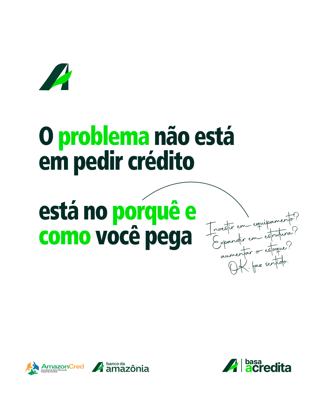 Crédito não é problema.
Falta de estratégia é.
Quando usado com planejamento e um objetivo claro, o crédito pode ser uma ferramenta para investir e fazer o negócio crescer com mais segurança.
Mas se for apenas para cobrir dificuldades do momento, sem um plano, o problema pode acabar sendo apenas adiado.
Antes de assumir qualquer compromisso, pense: planejamento é o que separa quem cresce de quem fica estagnado.
#basaacredita #microcrédito #empreendedorismo #créditofácil #desenvolvimentolocal #crescimentoempresarial #apoioaomicroempreendedor #acreditaremvocê #amazonialegal #transformaçãodevidas