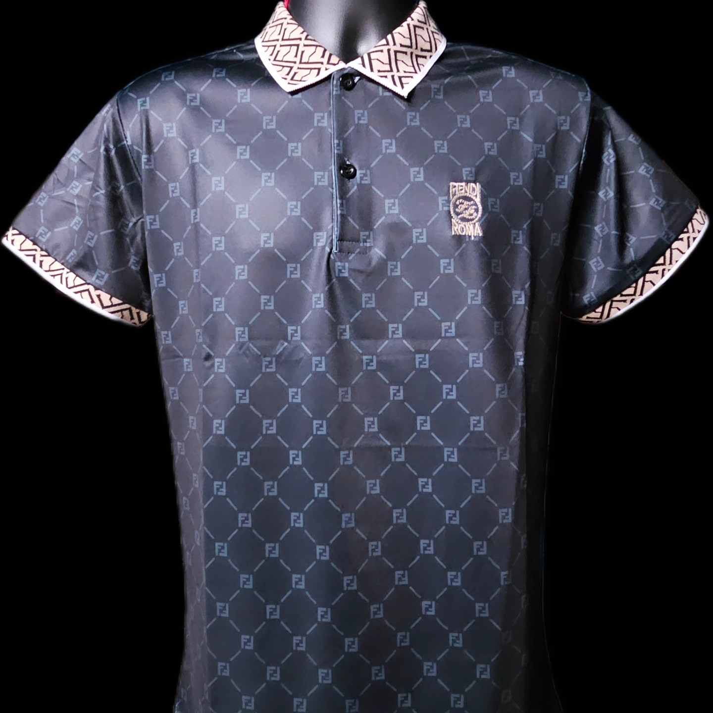 Men's Black Fendi SILK POLO FF Collar
Sizes: Medium & 2X
Condition: New
Retail: $920.00
Wright Way Wear: DM For Price