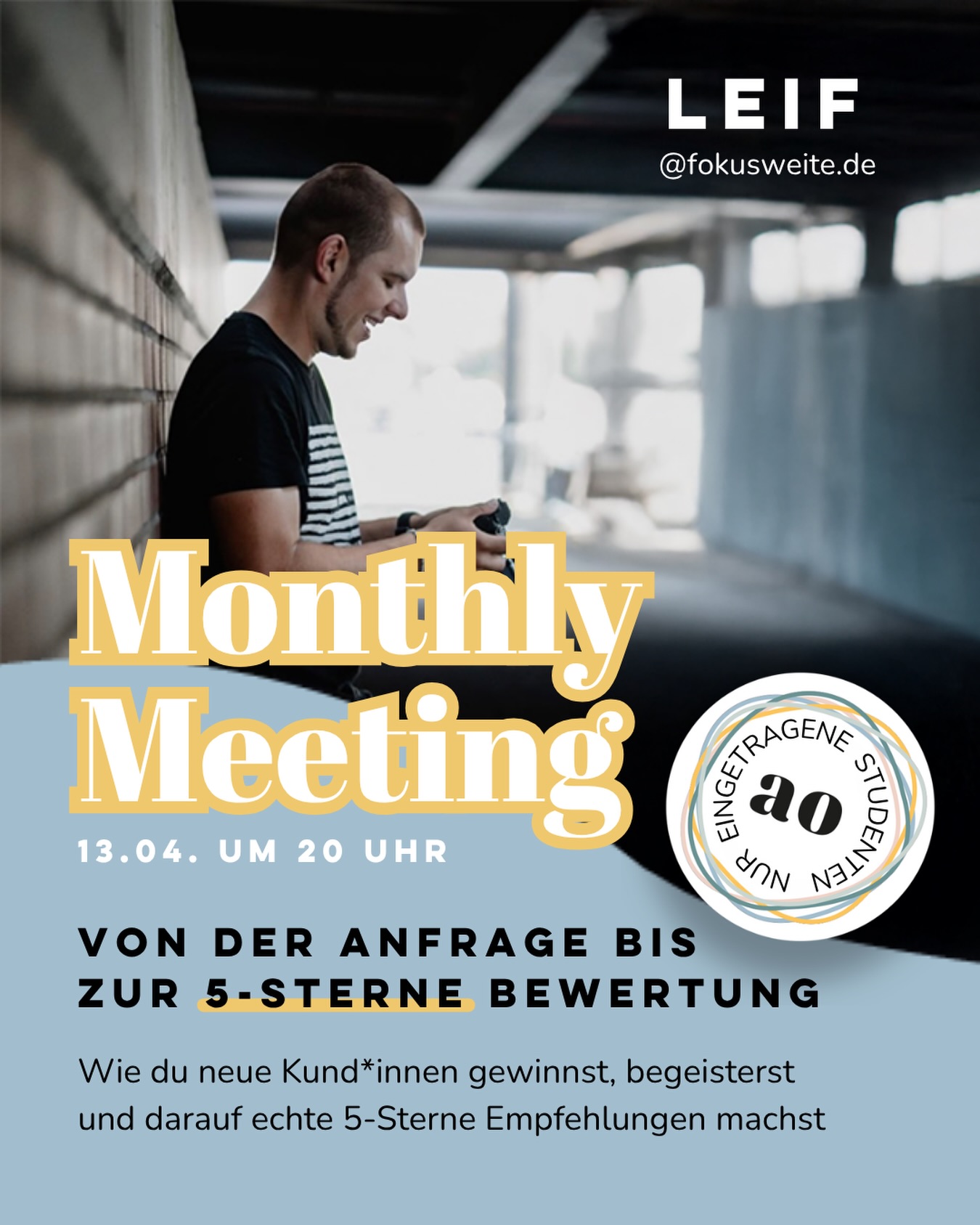 VON DER ANFRAGE BIS ZUR 5-STERNE-BEWERTUNG: So entsteht echte Kund:innenbegeisterung ⤵️
MONTAG, 13.04. UM 20 UHR
Beim nächsten Monthly Meeting sprechen wir über ein Thema, das für nachhaltiges Wachstum im Ordnungsbusiness entscheidend ist:
👉 Wie du neue Kund:innen gewinnst, begeisterst und daraus echte Empfehlungen machst!
Der Fokus liegt auf einfachen, umsetzbaren Strategien, die auch im vollen Alltag funktionieren – besonders für Selbstständige, die Familie und Business unter einen Hut bringen.
Denn nachhaltiges Wachstum beginnt nicht erst beim Verkauf, sondern schon beim ersten Kontakt.
Lei von @fokusweite.de spricht darüber:
✔️ wie du sichtbar wirst und die richtigen Anfragen bekommst
✔️ wie du Vertrauen aufbaust, noch bevor jemand bucht
✔️ wie du Kund:innen mit klaren Prozessen sicher zum Abschluss führst
✔️ wie daraus 5-Sterne-Bewertungen und echte Empfehlungen entstehen
Unser Gastsprecher Leif teilt mit seinem Projekt Leif.Fokusweite genau dieses Wissen: dazu einfache, umsetzbare Strategien aus über 10 Jahren Selbstständigkeit – praxisnah, alltagstauglich und mit einem klaren Blick auf Struktur, Familie und Business.
Du willst Ordnung zum Beruf machen?
Dann starte deine Ausbildung bei der Akademie der Ordnung.
Danach bekommst du kostenlosen Zugang zu unseren Monthly Meetings. Anmeldung über den Link in der Bio 🎓
ORDNUNGSCOACH
PROFESSIONAL ORGANIZING
HOME ORGANIZING
FAMILIENBUSINESS
#homeorganizing #ordnungscoach #onlineausbildung