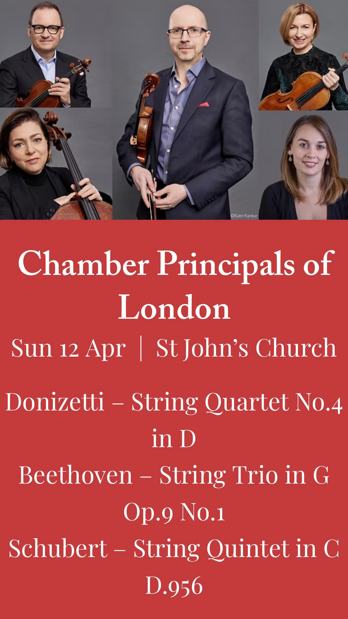 LCMS Season continues with another chamber music concert this Sunday, 12 April, at St. John's Church, Waterloo.
We'll be welcoming @chamberprincipalsoflondon, who will perform a beautiful repertoire including Beethoven, Schubert and Donizetti.
๐ซ Get your tickets from the link in Bio. Friends get 25% discount. ๐
#chambermusic #londonmusic #classicalmusic #beethoven #schubert