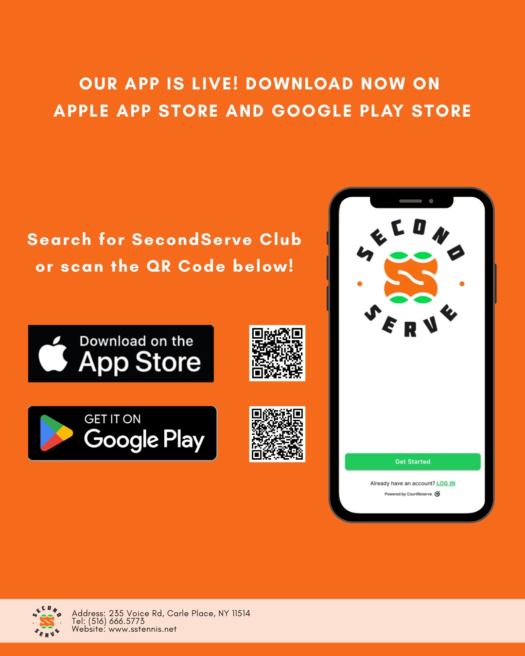 Our Mobile App is live on both Apple App Store and Google Play Store! Check it out!
#SecondServe #secondservetennis #SSTennis #newyork #tennisclub #mobileapp #tennissimulator