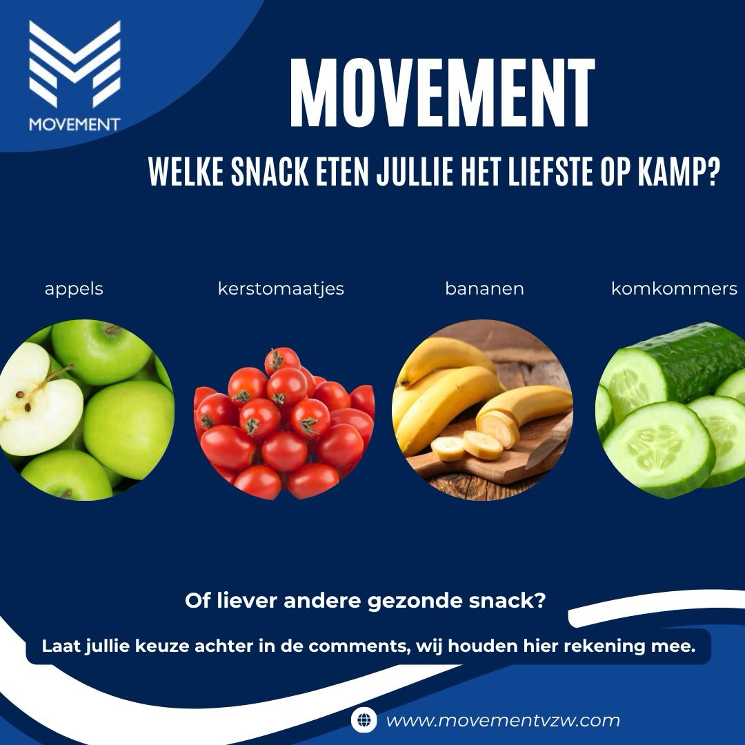 We zijn benieuwd 👀
Welke snacks eten jullie het liefst op warme kampdagen? ☀️🍎 Wij nemen jullie voorkeuren graag mee bij de aankopen voor de kampen, zolang het lekker én (een beetje 😉) gezond is 💛
Laat jullie favoriete snacks achter in de comments! 👇
#kamp #zomer #snacks #movement