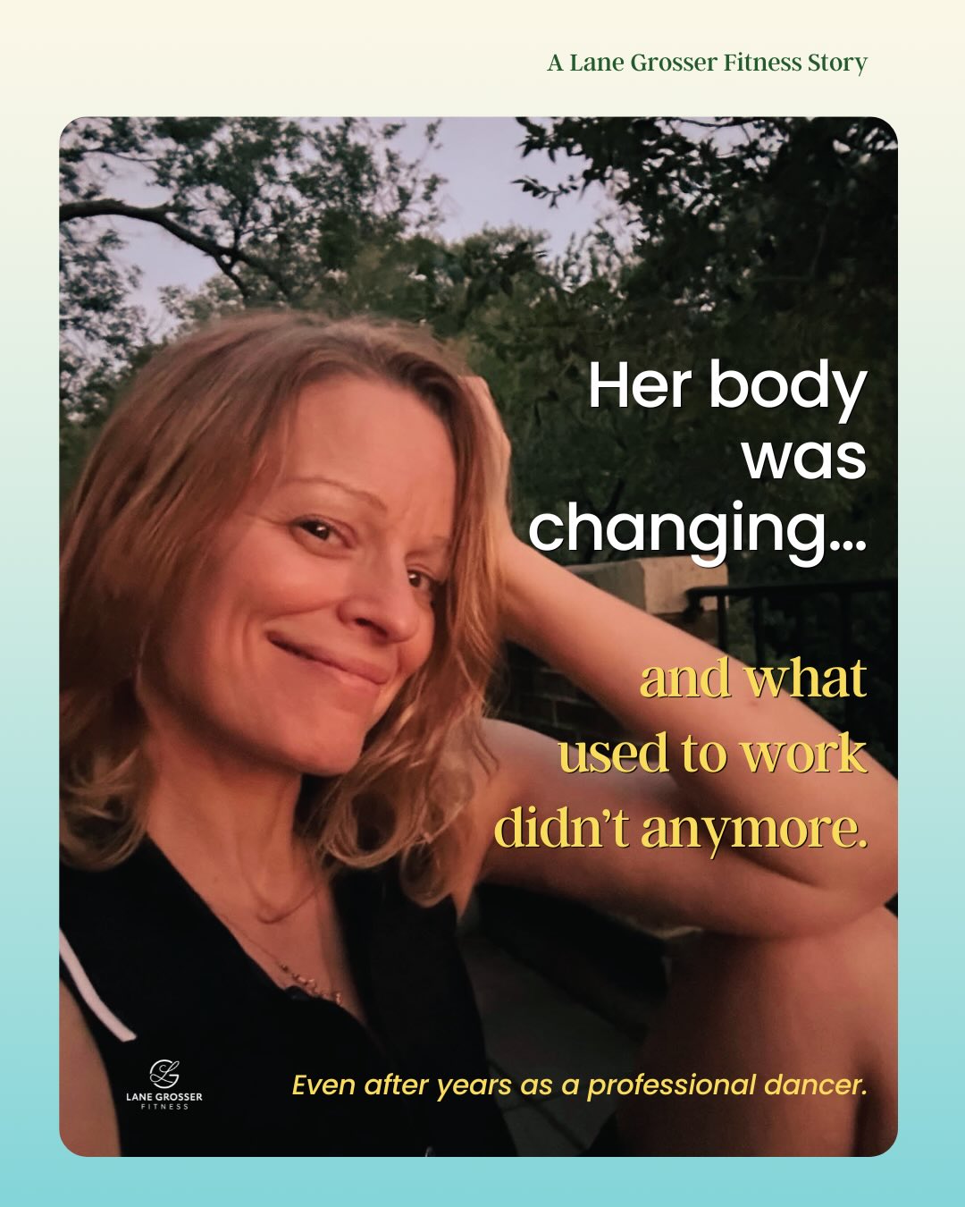 𝐒𝐨𝐦𝐞𝐭𝐢𝐦𝐞𝐬 𝐢𝐭’𝐬 𝐧𝐨𝐭 𝐭𝐡𝐚𝐭 𝐲𝐨𝐮’𝐫𝐞 𝐧𝐨𝐭 𝐭𝐫𝐲𝐢𝐧𝐠…
𝐢𝐭’𝐬 𝐭𝐡𝐚𝐭 𝐰𝐡𝐚𝐭 𝐮𝐬𝐞𝐝 𝐭𝐨 𝐰𝐨𝐫𝐤 𝐣𝐮𝐬𝐭 𝐝𝐨𝐞𝐬𝐧’𝐭 𝐚𝐧𝐲𝐦𝐨𝐫𝐞.
Annmaria’s story is one I know so many women will feel.
After years of professional dance, chronic pain, and two hip replacements…
her body was changing.
And the way she used to move?
It wasn’t supporting her anymore.
She didn’t need to push harder.
She needed something different.
Something that would actually help her stay strong, aligned, and moving with her body — not against it.
She joined one of my programs…
but didn’t even start right away.
Until one night, after a long day, she finally pressed play on a stretch class.
And everything softened.
That moment was the beginning of everything.
She kept showing up.
She followed the program.
She stayed consistent — month after month.
And that’s where the real change happened.
Now?
She’s performing, in New York and Canada, with confidence and joy.
She feels strong.
She feels aligned.
She feels like herself again.
💛
If this resonates with you…
I want to know:
What kind of movement actually makes you feel like you again?
👇 Tell me in the comments
.
.
.
💛 Thank you, Annmaria, for sharing your story with us.
#DancerLife #WomenWhoMove #SustainableFitness #MindBodyStrength #LaneGrosserFitness