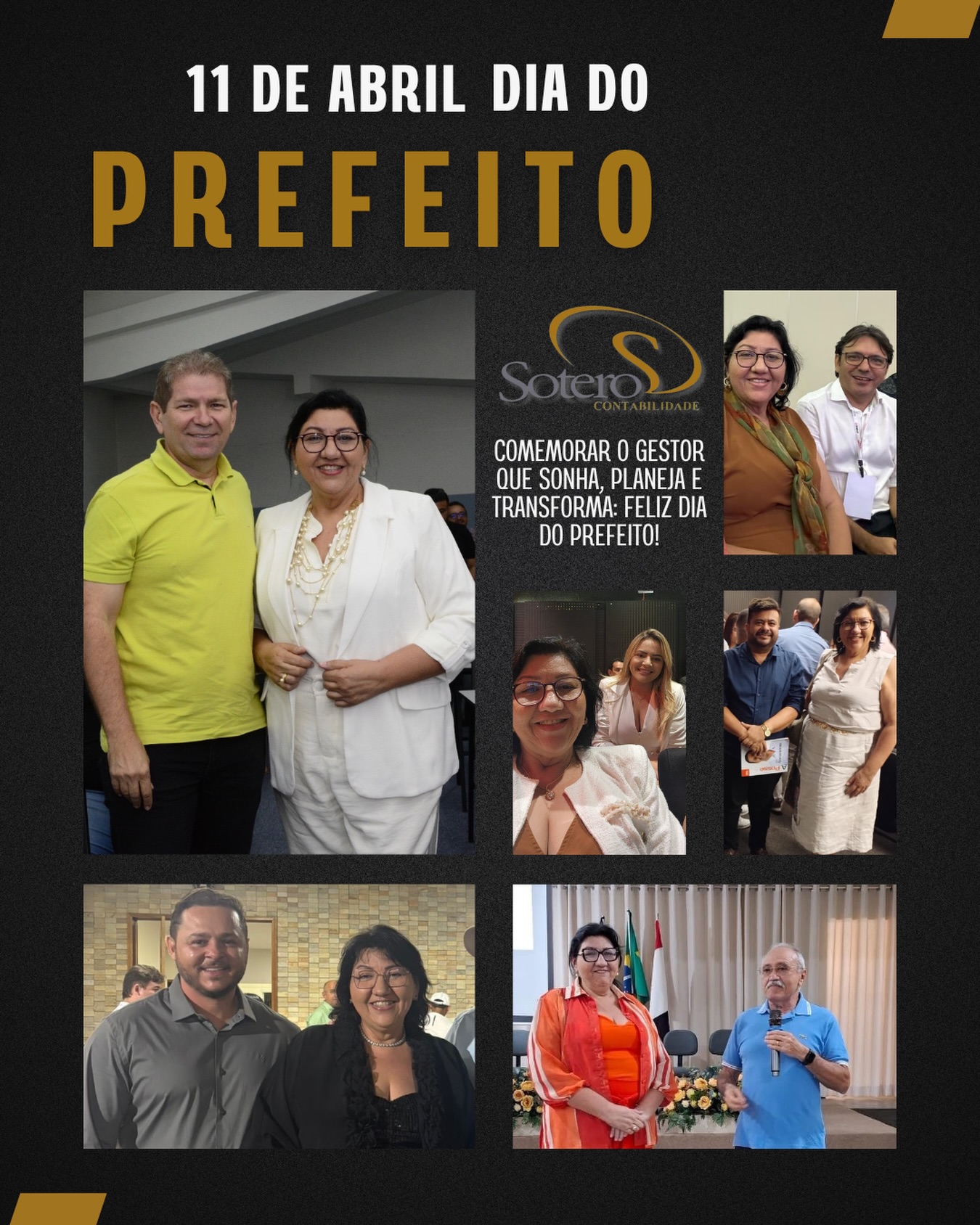 Em nome da diretora Janusa Sotero e de toda a equipe da Sotero Contabilidade, deixamos nossa homenagem aos prefeitos(as), reconhecendo o compromisso e a responsabilidade de quem trabalha diariamente pelo desenvolvimento dos municípios. 👏🏽🏛️