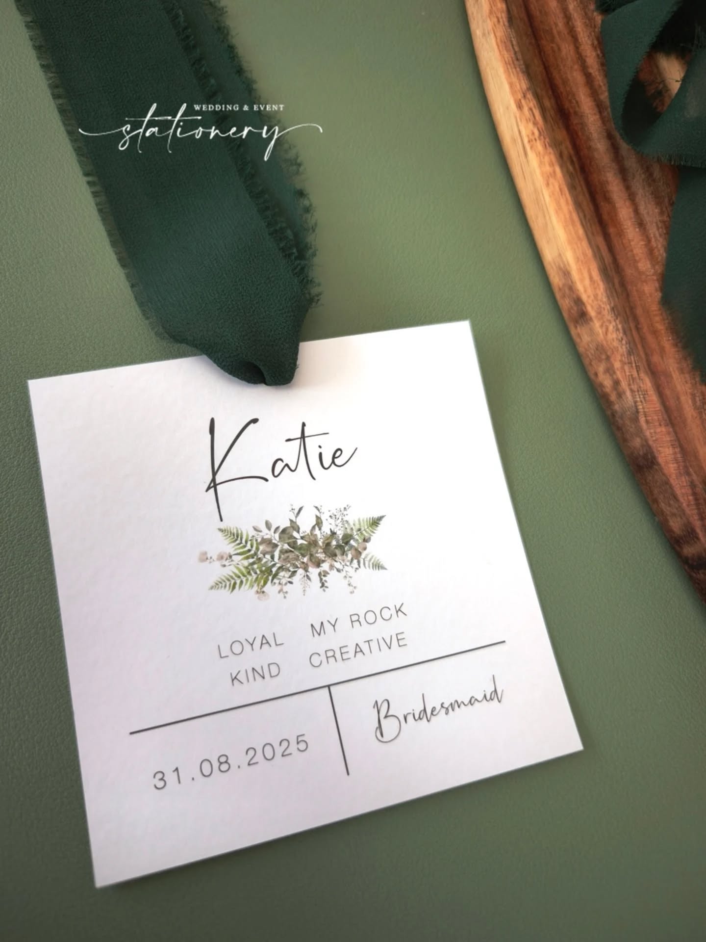 Hanger Tags
Keep a track of whose outfit belongs to whom and in the process add 4 things that you love about each person.
Match to your wedding colours and theme.
Professional photos taken by the ninja herself @itsvictoriaphotography
Want to add these to your package or find out what else Flutterbeeze Wedding Stationery can help you with? Reach out to discuss further.
Kirsty 🌿
www.flutterbeeze.co.uk