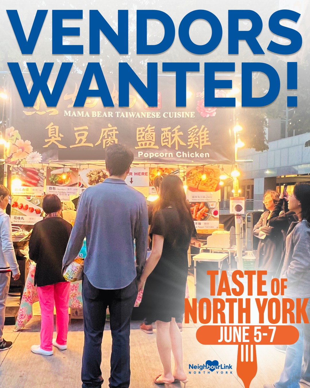 🔥 Taste of North York 2026 is shaping up to be our BIGGEST and most exciting festival yet! 🔥
From June 5–7 at Mel Lastman Square, we’re bringing together our most vibrant, diverse lineup of food vendors ever — and we’re saving a few spots just for YOU.
🍽️ We’re on the hunt for standout food vendors serving Persian, Korean, Indian, Southeast Asian, Middle Eastern, and European flavours — especially those rooted in the North York community.
Not on that list but offering something unique and unforgettable? We still want to hear from you.
🛍️ Artisan vendors — this is your moment too! If you’re a North York maker, bring your work to thousands of festival-goers and be part of the buzz.
✨ Don’t miss your chance to showcase your business at one of North York’s signature summer events.
Apply now: www.neighbourlink.org/taste (link in bio)
Spots are limited — let’s make this year one to remember!
#TasteOfNorthYork #VendorCall #JoinTheFun #WeLoveWillowdale #NeighboursHelpingNeighbours #Festival #TorontoFestival #ToDoToronto #TorontoSummers #Youth #Summer #NorthYork #Toronto #Willowdale #Community