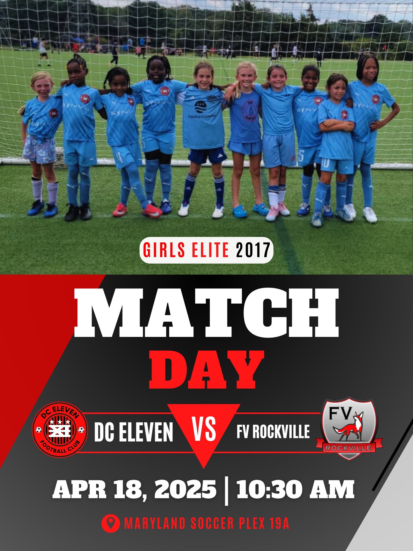 💥Game alert for tomorrow! ⚽️ Join DCXI Academy on:
ㅤ
🗓 Apr 18, 2026
🆚 FV Rockville
🕐10:30 AM
📍Maryland SoccerPlex - Field 19a
ㅤ
See you there!
ㅤ
If you want your player to be featured on this account, please DM us a pic!
ㅤ
Unleash your potential, become a master of the ball! Register with the link in bio.
.
.
.
.
.
#DCXIAcademy #DMVsoccer #GameSchedule #EDPSoccer #YouthSoccer