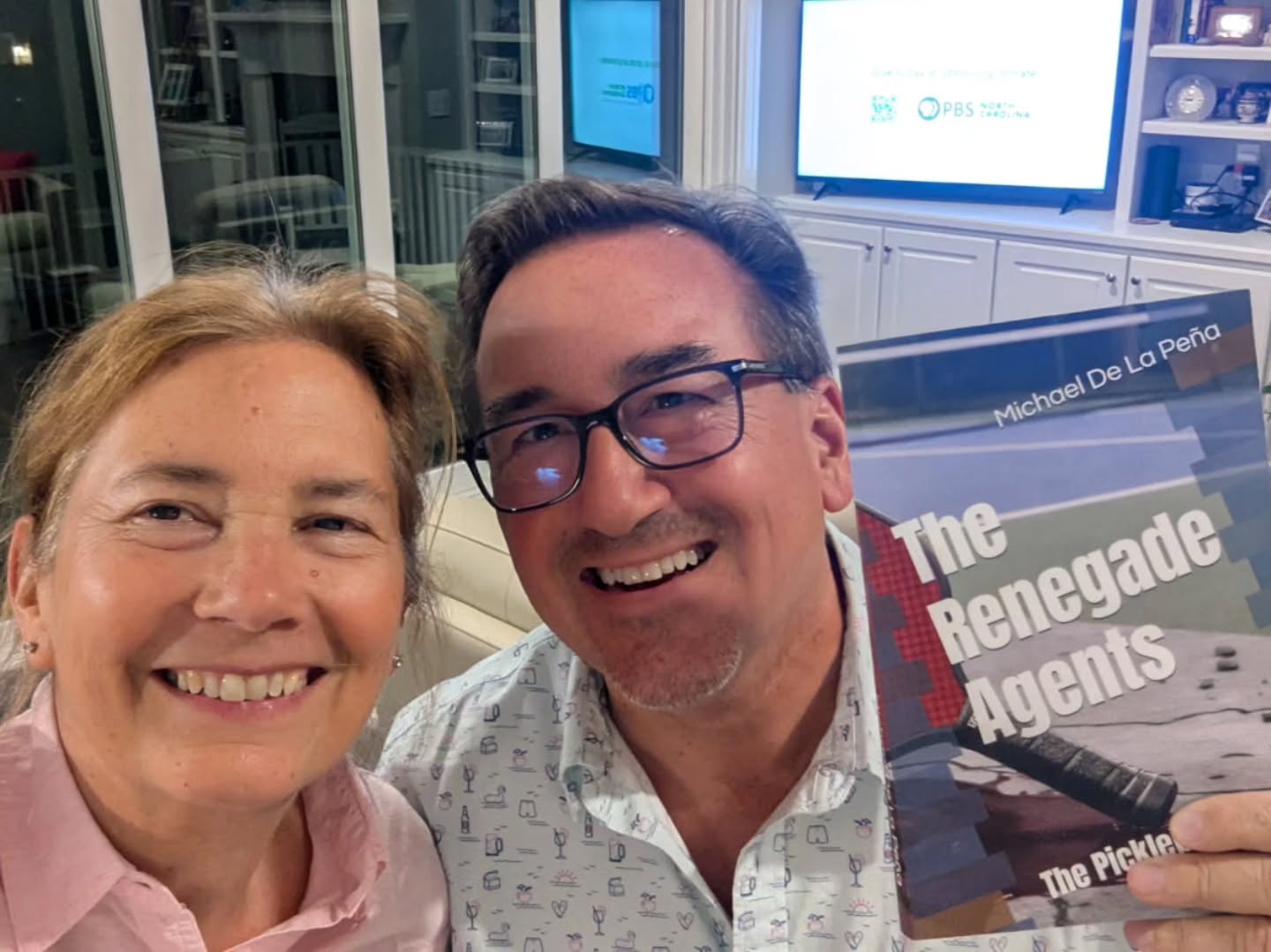 Met my colleague Trish, best analyst in the FBI, with a copy of my new book. She's a big fan.