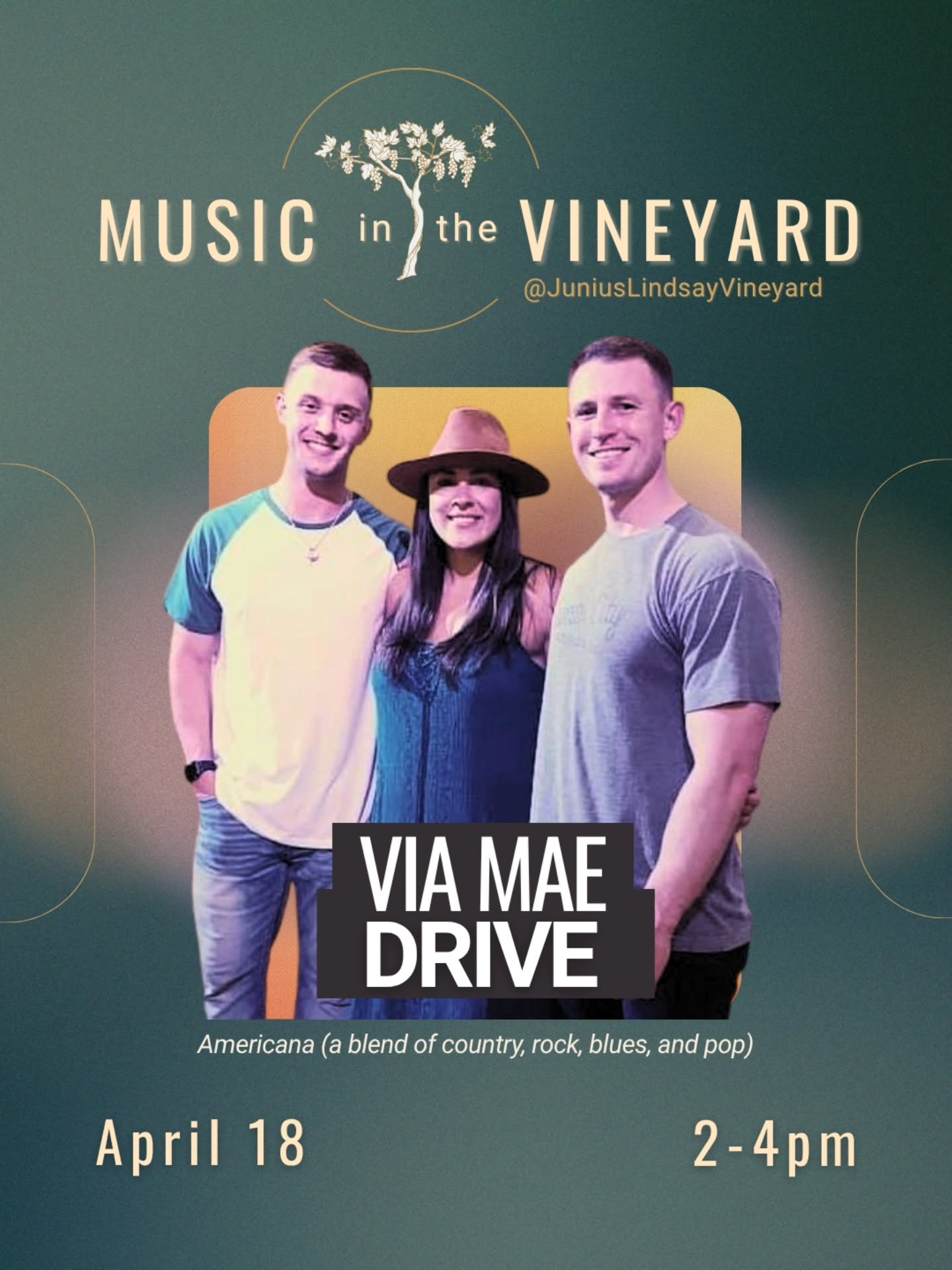 Your favorite local Lexington group is back! 🙌
We're so excited to have @viamaedrive at the tasting room this Saturday from 2-4pm. Don't miss out on the energy of this amazing group!
Picnics and snacks are encouraged. Families and pets welcome.
🍷
#weekendplans #ncwine #localmusic