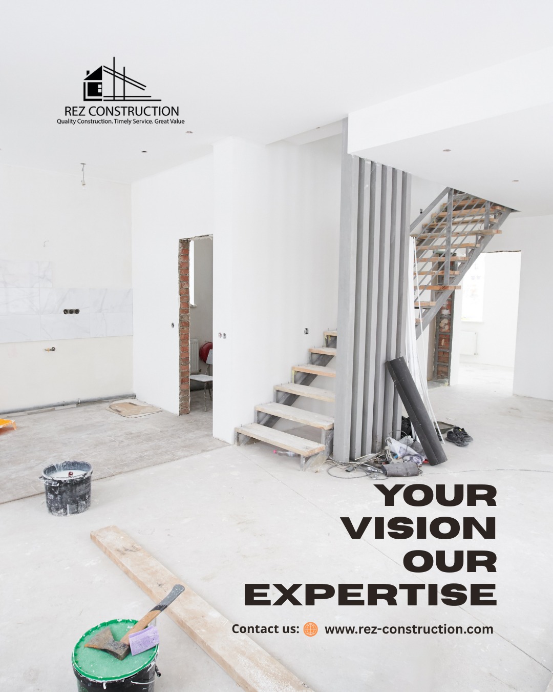 At Rez Construction, we turn your ideas into reality. From concept to completion, our team brings experience, precision and attention to detail to every project, whether it’s a single room update or a full-scale renovation.
We make sure your space not only looks amazing but functions perfectly for your lifestyle. Your dream project deserves the right team and we’re here to deliver.
#dreamhome
#homerenovation
#residentialremodel
#commercialconstruction
#qualitycraftsmanship
#renovationexperts
#customspaces
#rezconstruction