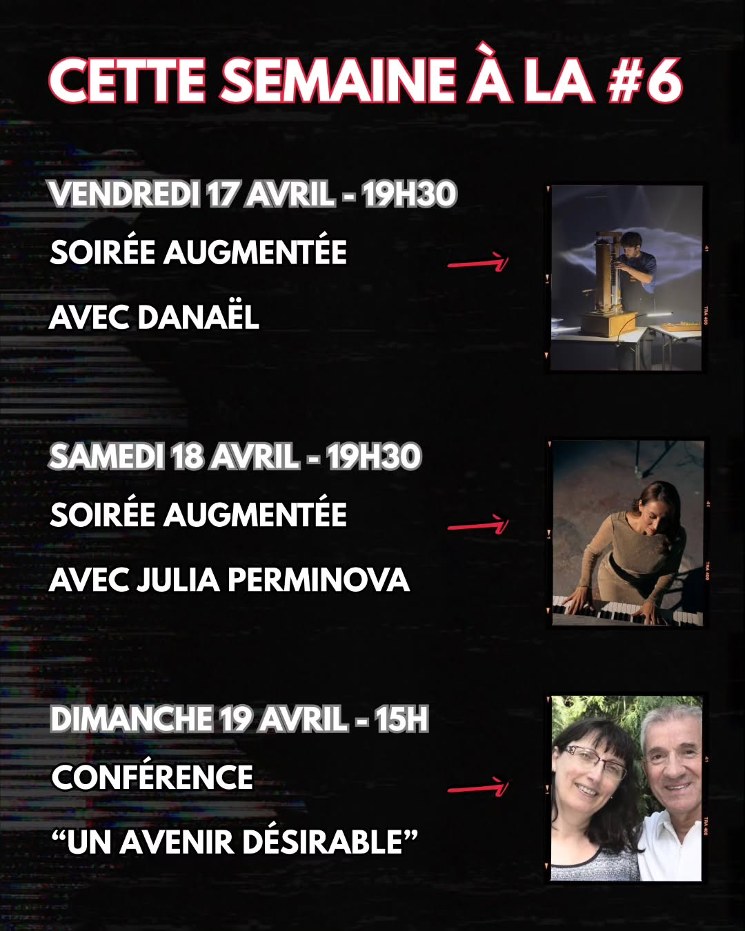 📌 Rappel ⚠️
Une semaine/ 3 évènements.
-> Billetterie dispo en story