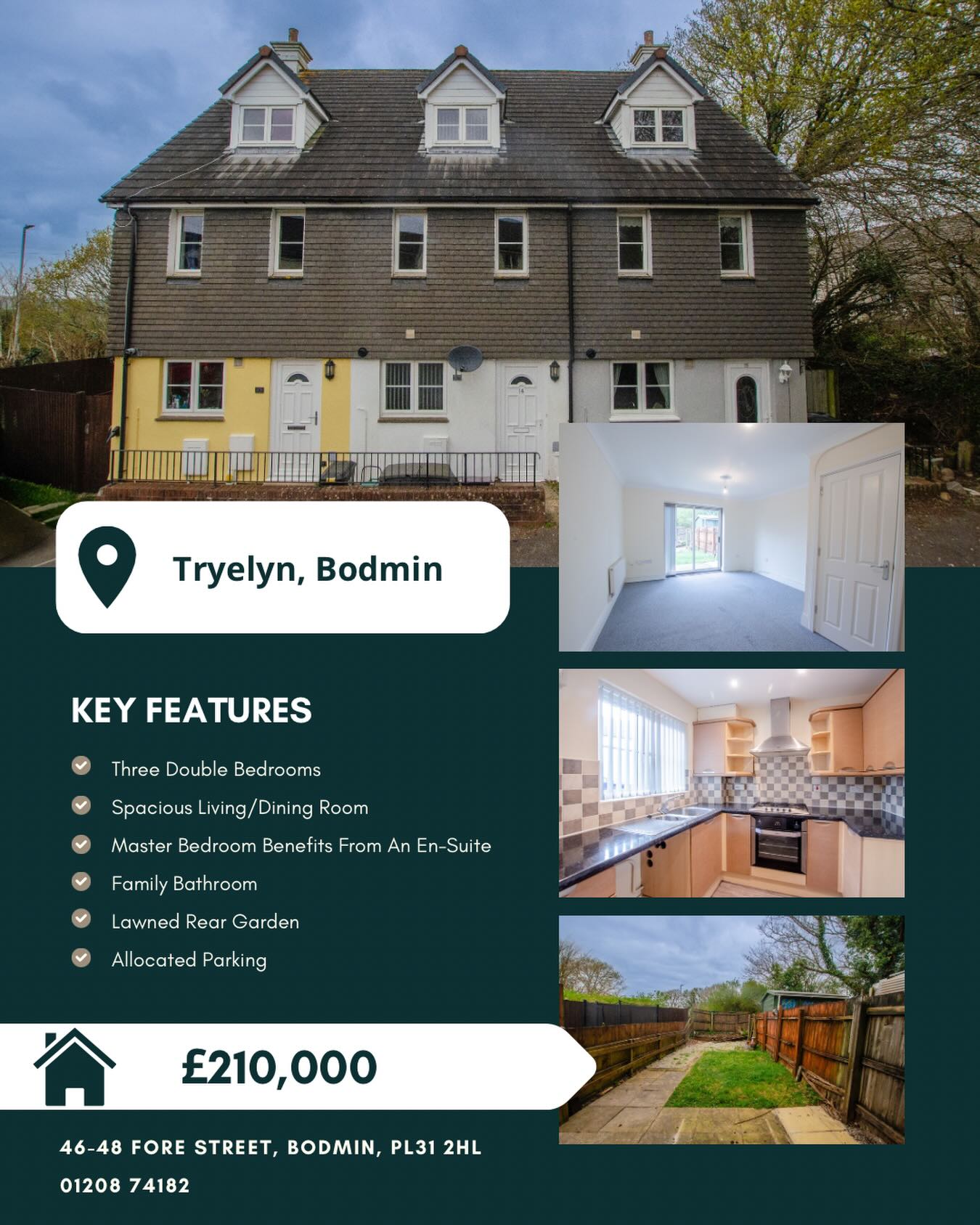 📍14 Tryelyn, Bodmin
🏠 £210,000
14 Tryelyn is a spacious and well-presented three-bedroom mid-terrace property, offering generous accommodation across three floors, with all bedrooms being comfortable doubles, ideal for first time buyers, families, professionals, or investors.
To enquire about this property, please call@our Bodmin Branch on 01208 74182 📞
#cornwallliving #cornishestateagents #propertiesforsale