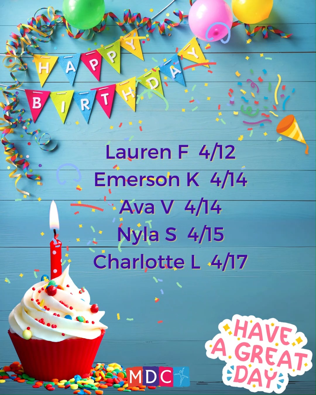 Happy birthday to our dancers celebrating this week! 🥳🎈 Enjoy YOUR day!