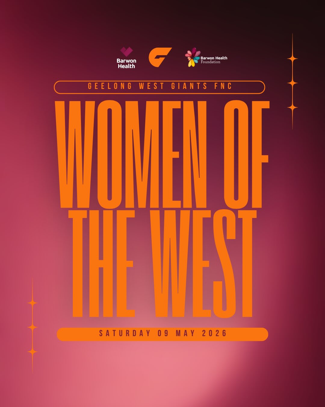 Women of the West is coming up on Saturday, May 9th!
With $60 tickets, we’ve got a grazing board, live entertainment and a happy hour to kick off what’s set to be an incredible afternoon with an even better group of people.
More than just a great day out, this event is about coming together as a community and supporting something that truly matters. We’re proud to once again be raising funds for the Andrew Love Cancer Centre at Barwon Health, a service that provides vital care and support to individuals and families across our region during some of their most challenging moments.
Tickets are on sale via the website, can’t wait to see you there 🧡🩷
https://www.geelongwestgiants.com.au/event-details/women-of-the-west-2