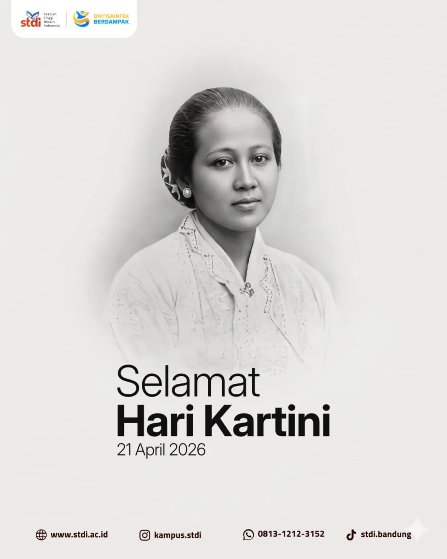 Hari ini kita merayakan semangat juang Raden Ajeng Kartini -tentang keberanian bermimpi, bersuara, dan melampaui batas.
Di Sekolah Tinggi Desain Indonesia, kami percaya bahwa setiap perempuan punya peran besar dalam membentuk masa depan kreatif.
Selamat Hari Kartini.
Terus berkarya, terus menginspirasi.