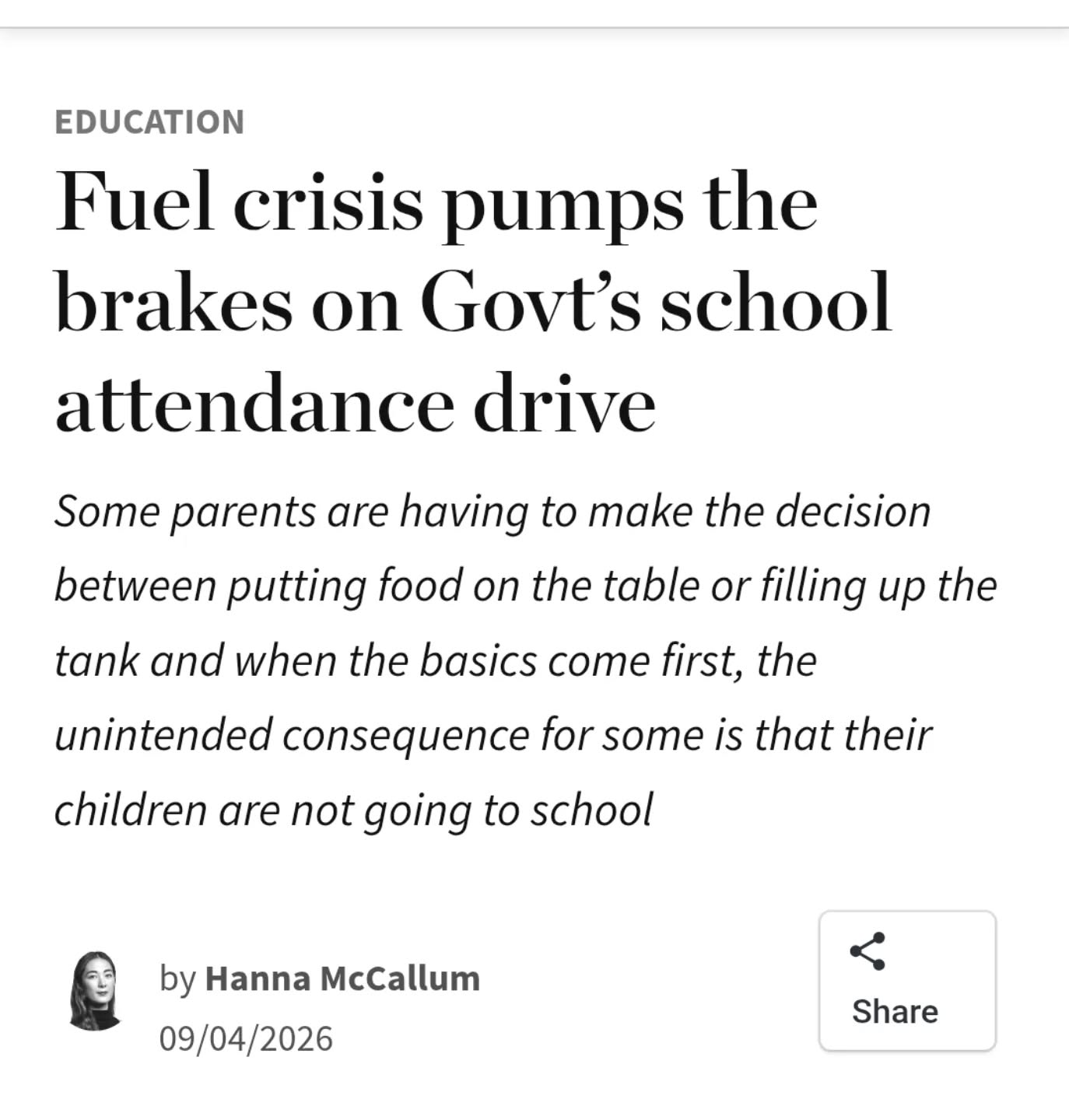 The PM himself has stated clearly that "kids are going to school, they aren't sitting at home."
Our Open Letter states clearly that this commitment is meaningless without action. Free public transport isn't charity, it's the most direct way to honour a promise, that without action behind it, means nothing at all.
Thanks to our friends at @freefares.nz research, we have updated our newsletter to reflect that by 2025 66 rural school bus runs had been cancelled.
The solution is simple. Free Fares for all children and young people. Restore cancelled bus routes.
We all benefit from children accessing education. Make a difference, sign and share today.
https://our.actionstation.org.nz/petitions/free-public-transport-for-all-students-under-25-to-keep-every-young-person-in-education (link in bio on IG)