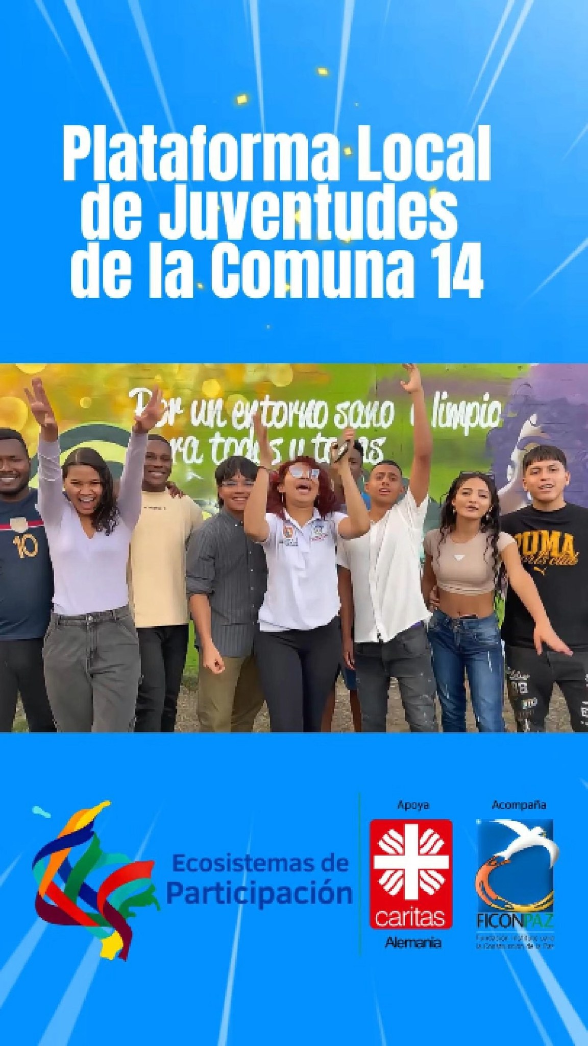 Con el liderazgo de los jóvenes de la Plataforma local de la Comuna 14, de Cali, se conmemoró el Día Internacional de la Mujer 2026, con un vibrante Festival "Ritmo y colores", en el que, con espacios lúdicos, formativos y transformadores, la comunidad del sector del barrio 9 de enero, Manuela Beltrán y Puertas del Sol, conoció el trabajo que viene adelantando la Plataforma Juvenil con el acompañamiento de FICONPAZ, desde el proceso “Ecosistemas de participación Valle y Arauca” en el que seguimos apostando al fortalecimiento y posicionamiento de la juventud en sus territorios.
#fortalecimientoecosistemasdeparticipacióneincidencia
Es acompañado por FICONPAZ, con el apoyo de @caritasdeutschland