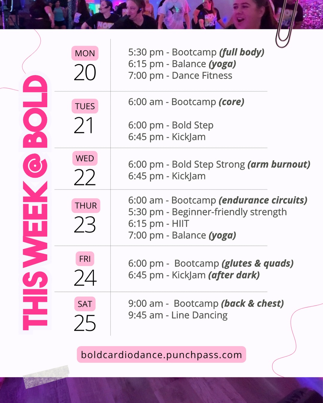 We’re ready to kick off a great week at Bold Fitness! 💪
Don’t forget…
🌸 Our spring deal is still happening! You can grab 21 days UNLIMITED for $39 for a very limited time! Don’t miss it!
⚡️ GainsFit Atlanta is next weekend! Join us for the whole retreat or just a few classes…it’s up to you! 🔗 in bio to grab your tickets, and don’t forget to list Nicole as your instructor!
💃 There’s a couple chances to dance with us OUT 👏 SIDE 👏 in May…mark your calendars!
☀️ Our 3-week summer glow up will get you GLOWING and ready for FitFest 2026! Details dropping soon…
Have questions? Send us a DM or email info@boldcardiodance.com 💕
See you on the dance floor!
#dancefitness #womensworkouts #dallasga #hiramga #pauldingcountyga