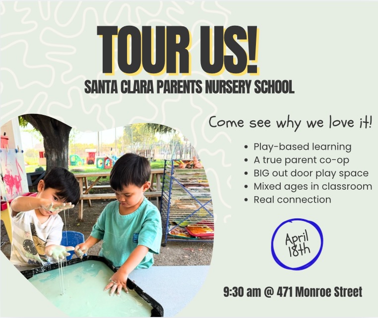 Join us this Saturday at 9:30am for a school tour! 🌿 Come see our play-based classrooms in action, meet our wonderful teachers, and get a feel for the warm, cooperative community that makes our school so special. We’d love to welcome you and answer any questions as you explore what makes our little village such a meaningful place for families. 💛