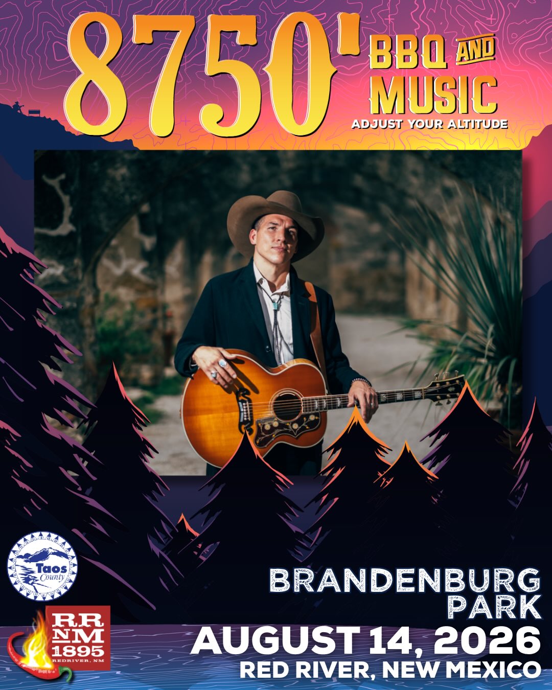 Thanks to the amazing folks who put together @8750festival for including me and my band in yet another stellar line up this August in beautiful Red River, NM! Can’t wait to be up in the mountains with a bunch of good pals, y’all come join us! 🏔️ 🎶
🎟️ 3 Day passes are on sale now at 8750festival.com get yours before they’re gone!