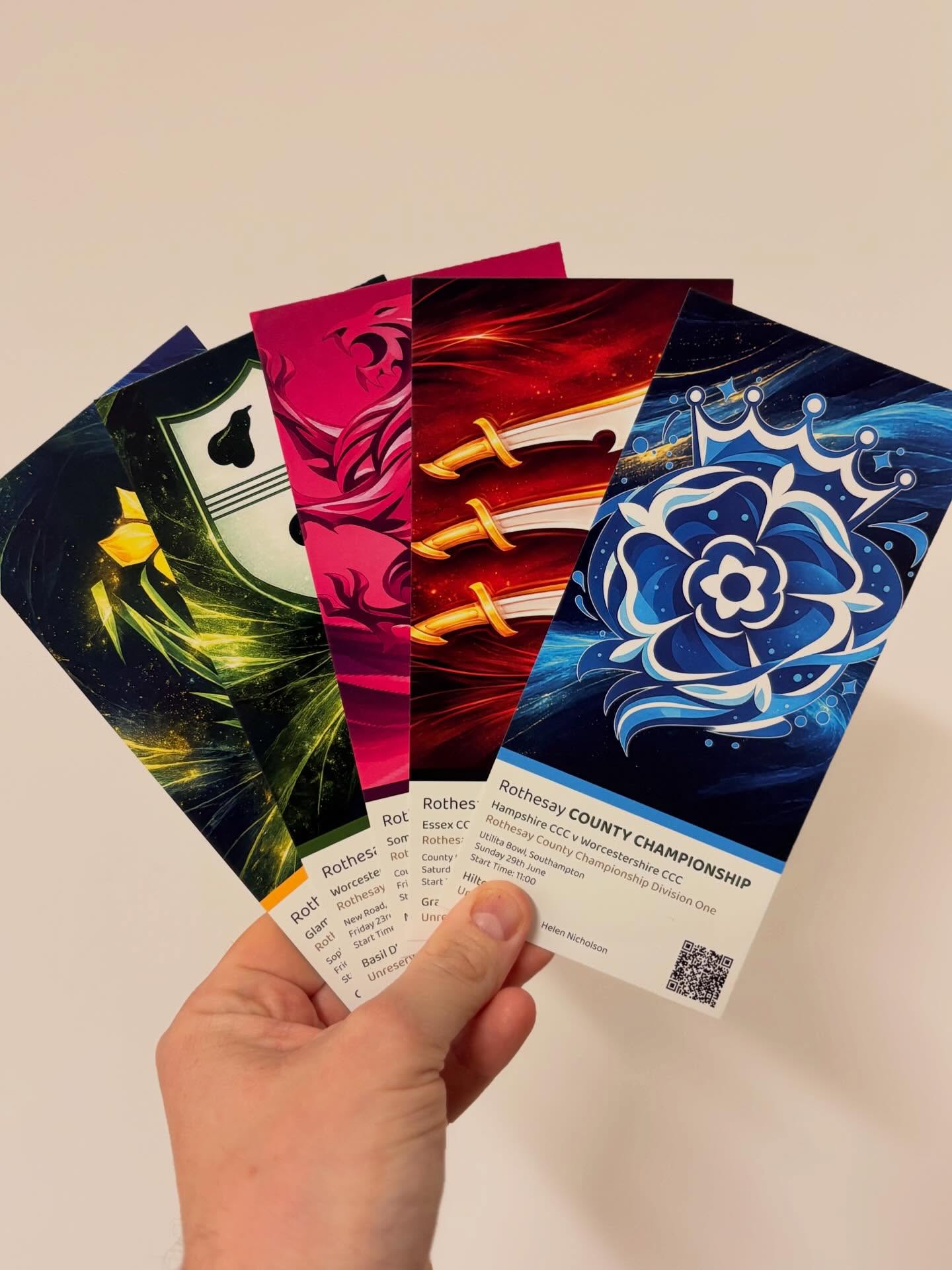 ๐ Some stubs for a county cricket fan - I decide to run with a theme across all these tickets varying colour and imagery by the home club. Customer was very happy!
Swipe to see individual images ๐๐ผ