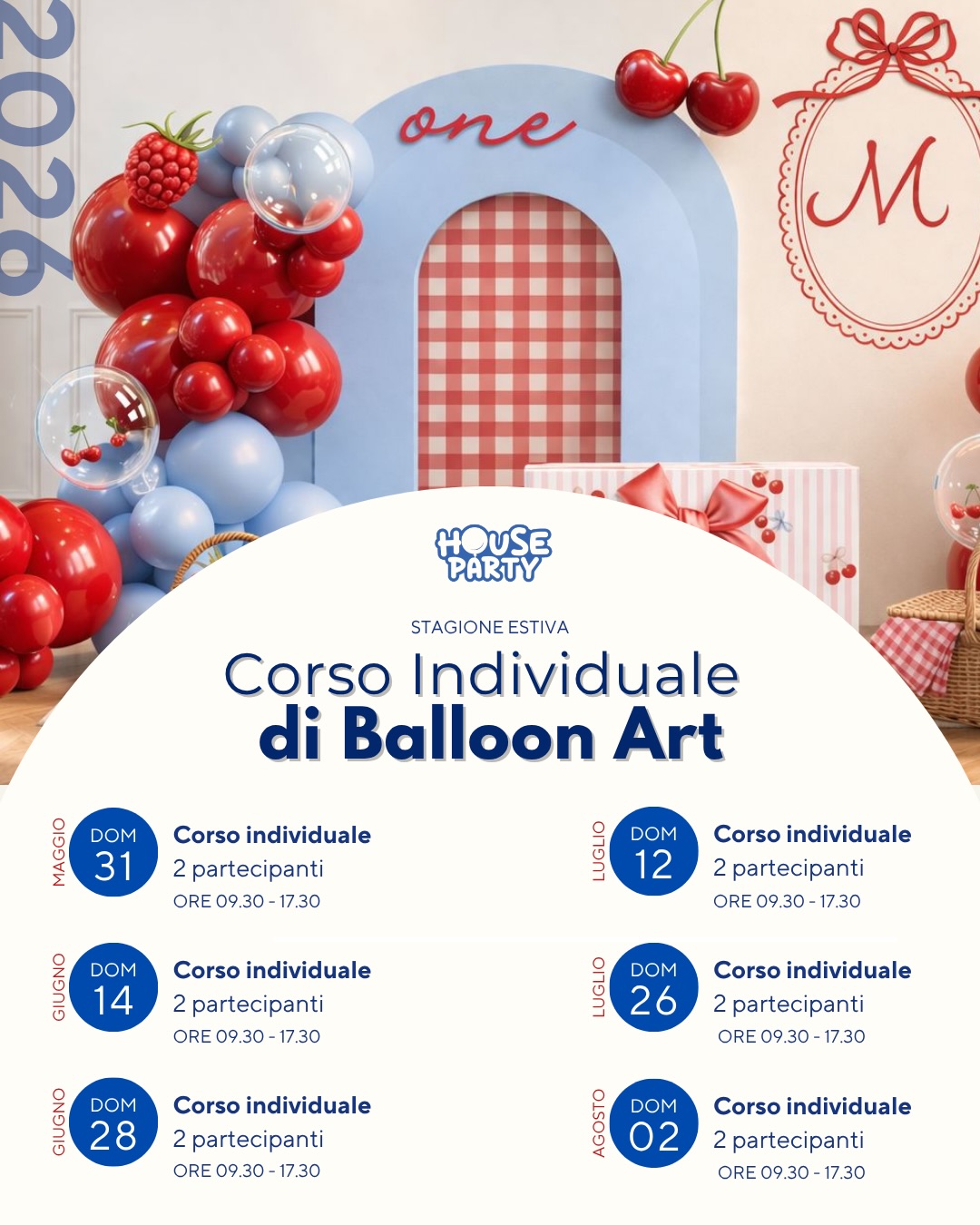 NUOVE DATE CORSO BALLOON ART 🎈
Dopo il SOLD OUT… siamo tornati con le date estive ☀️
✅ Corso individuale (max 2 persone)
✅ Parte teorica + pratica
✅ Percorso personalizzato
✅ Ti seguiamo passo a passo
✅ Impari davvero a creare allestimenti
📍 Via Giovanni Ricordi, 13 Milano (m1 Loreto)
📲 Prenota il tuo posto su WhatsApp +39 328 442 2576
⚠️ Posti limitati
#corsoballoonart #housepartymilano