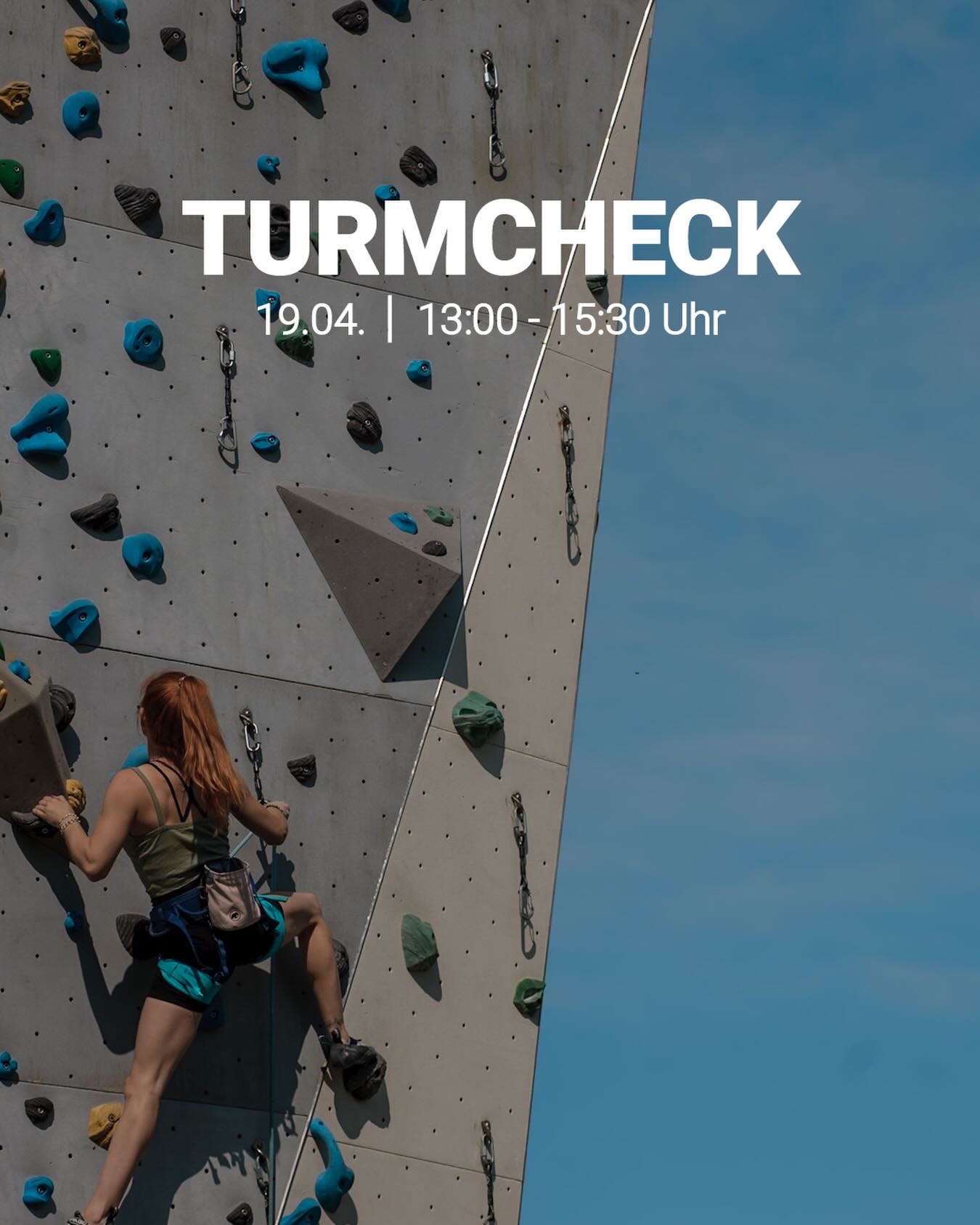 TURMCHECK 2026 🏗️
Am Sonntag, 19.04.2026, wird der Turm gecheckt:
🚫 13:00 – 15:30 Uhr: komplett gesperrt
⚠️ anschließend (ca. 2 Stunden): Nutzung nur eingeschränkt möglich
Bitte beachtet außerdem:
Die allgemeine Nutzung des Turms ist zwischen 10:00 und 15:00 Uhr nicht möglich bzw. stark eingeschränkt.
Danke für euer Verständnis 🙏