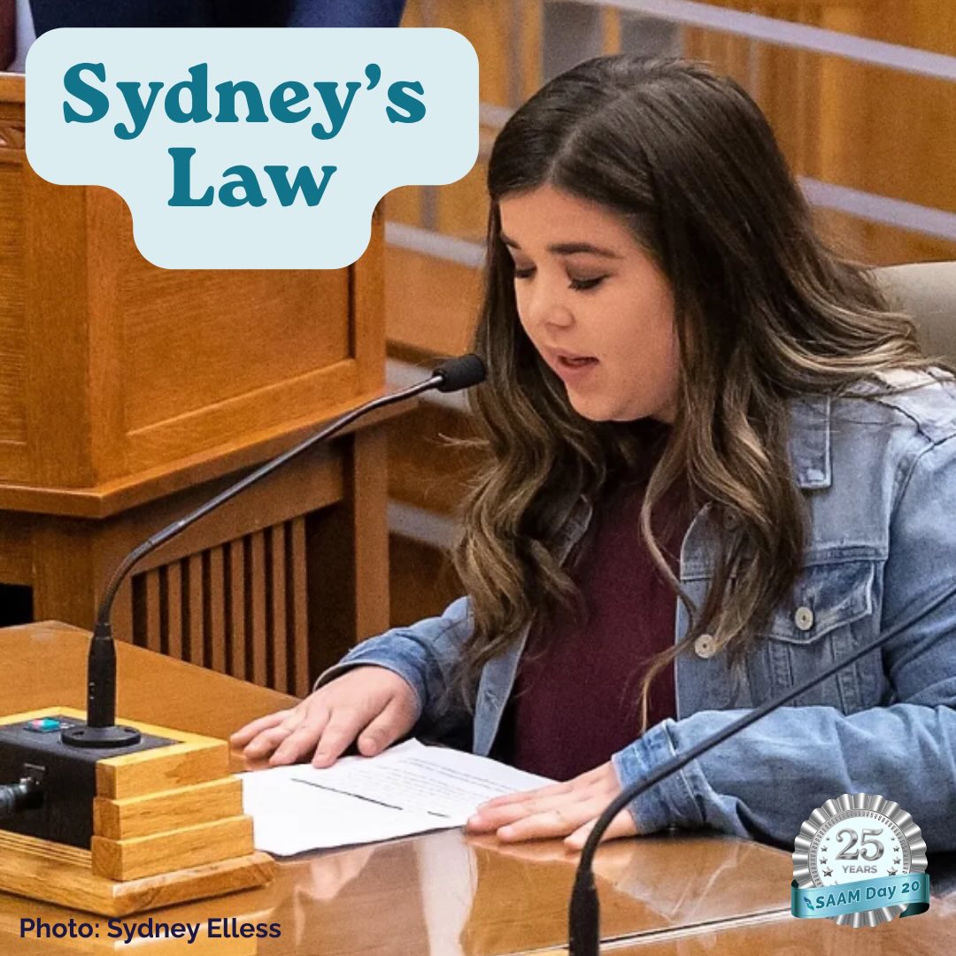 Pass the Torch: We want to give a shout out to this young woman who went above and beyond in her teen years to fight for survivors then and in years to come. In June 2018, Sydney stood before the committee in Sacramento and proposed her bill that would waive court fees for survivors of sexual assault to change their last name if they carried the name of a perpetrator. Taken from her own experience of wanting to change her last name because her father was an abuser to her family members. ‘She notes that 44% of sexual assault victims in America come from low-income families.’ Many do not have the court or lawyer fees to escape the name of an abuser. With the help of a local a Assemblymember and supportive family members, Sydney’s Law was signed by Governor Jerry Brown. While this young lady made these strides nearly 8yrs ago, her voice still makes a difference. She has been a volunteer with our organization, supports community members in her current job role, and carries a new last name proudly. This small town gal became a hero. That is what passing the torch is about. Fighting for what you want, being an adult that believes in a child’s wishes and encourages them to use their voice. Being an adult to hear that voice and say ‘aye’ to proposed changes. This is the momentum we have to keep to see a lifetime of changes. #30daysofsaam2026 #day20 @nsvrc #passthetorch #gobigorgohome