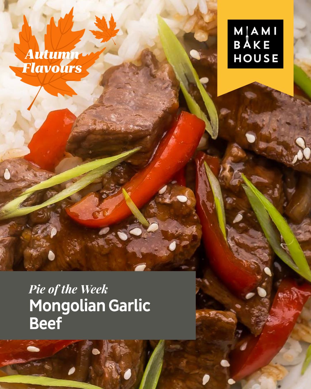 Bold, savoury and packed with flavour 🥟🔥 Our Mongolian Garlic Beef Pie is loaded with tender beef, garlic, five-spice, fresh veggies and a rich, tangy sauce — all wrapped in our signature flaky pastry.
Available at all Miami Bakehouse cafés from Tuesday 14 April to Monday 20 April. Don’t miss it!