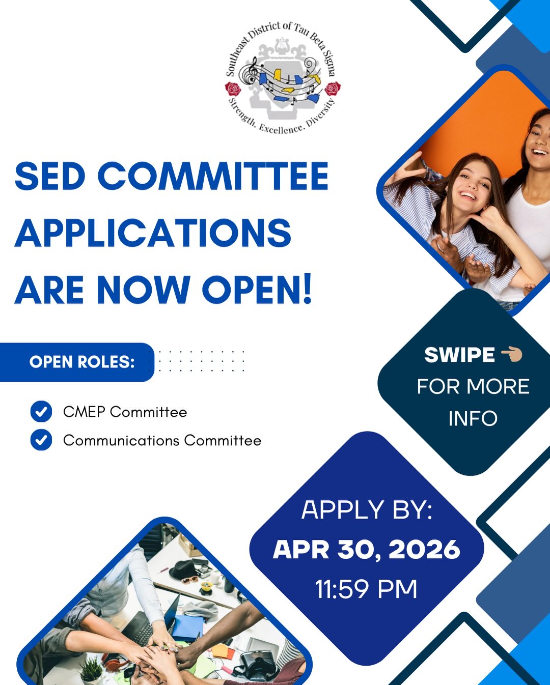 🌟 Committee applications are LIVE! Join the CMEP Committee or District Communications Committee for 2026-2027 and help shape the future of SED. Your district leadership journey starts here – application links are in our Linktree! 🚀 #SEDLeads #OneDistrictOneMission #StrengthExcellenceDiversity