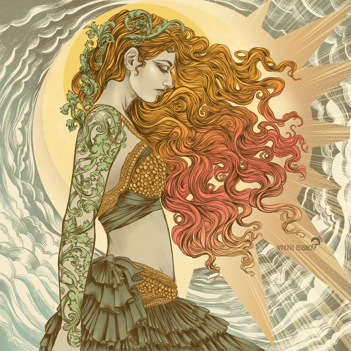 🇫🇷 Je me rends compte que ça fera bientôt deux mois (à une semaine près) que je n'ai plus posté quoique ce soit de récent par ici - la vie est bien prenante depuis quelque temps (c'est biiien !) et j'ai eu besoin d'une grande pause des réseaux haha...
🔸️Il y a moult choses en cuisson dans mon chaudron mais permettez-moi de vous montrer de nouveau ce dessin réalisé entièrement sur Clip Studio Paint fin 2022 et présenté une première fois lors d'un événement du @groupementintensite , "In the Pocket" au format 20x20 cm. Le voici désormais au format 30x30cm, bien préparé en avance pour les futures expos dont le prochain Signart/Fou d'Art d'Enghien-les-bains du 25 au 29 septembre prochain.
(je n'en proposerai à chaque fois qu'un seul exemplaire encadré)
🔸️Par ailleurs, si vous avez des pistes pour des marchés de Noël en Île-de-France, je suis preneuse !
🔸️En espérant que le mois d'août se présente bien pour vous, see you soon ! ✨️
-
🇬🇧 I realise that it's been nearly two months (give or take a week) since I last posted anything recent - life's been really hectic lately (which is great!) and I needed a big break from the networks haha...
🔸️There are lots of things cooking in my cauldron, but allow me to show you once again this drawing made entirely with Clip Studio Paint at the end of 2022 and presented for the first time at an event organised by @groupementintensite , ‘In the Pocket’ in 20x20 cm format. Here it is now in 30x30cm format, well prepared in advance for future exhibitions, including the next Signart/Fou d'Art in Enghien-les-bains (France) from 25 to 29 September.
(I will only present one framed copy each time).
🔸️Hope August will go well for you, see you soon! ✨️
-
--
---
#acanthus #shineyourlight #sun #goddess #witch #divinefemine #witchyvibes #clipstudiopaint #photoshop #contemporarydrawing #contemporaryart #artwork #illustration #frenchartist #illustrationdrawing #artstagram #artistoninstagram #artoftheday #dessin #dessincontemporain #dessinnumerique #digitalart #artistefrancaise #artistefrançaise