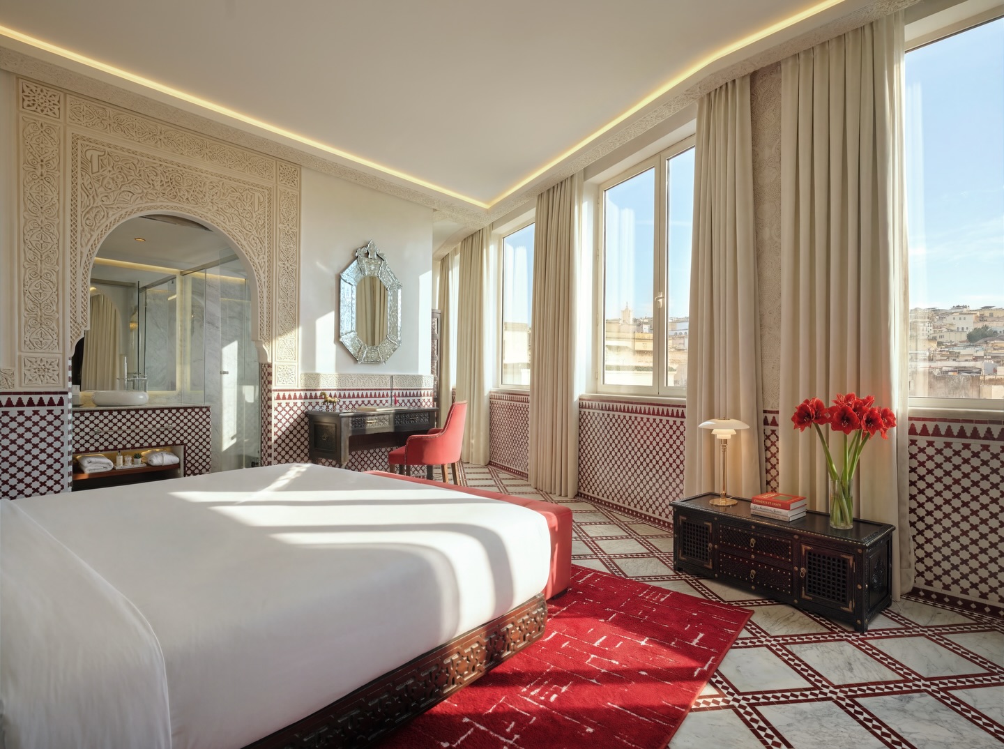 Wake up to morning sunlight dancing on handcrafted details, where every corner of your suite is designed for serenity ✨♥️
Welcome to the Morjana Suite, where you can gaze over the timeless medina right from your bed and even from your shower. A stay where every moment feels intimate, peaceful, and truly unforgettable.
📸: @omartajmouati.photography
#palaisdefes #morocco #maroc #luxuryhotels