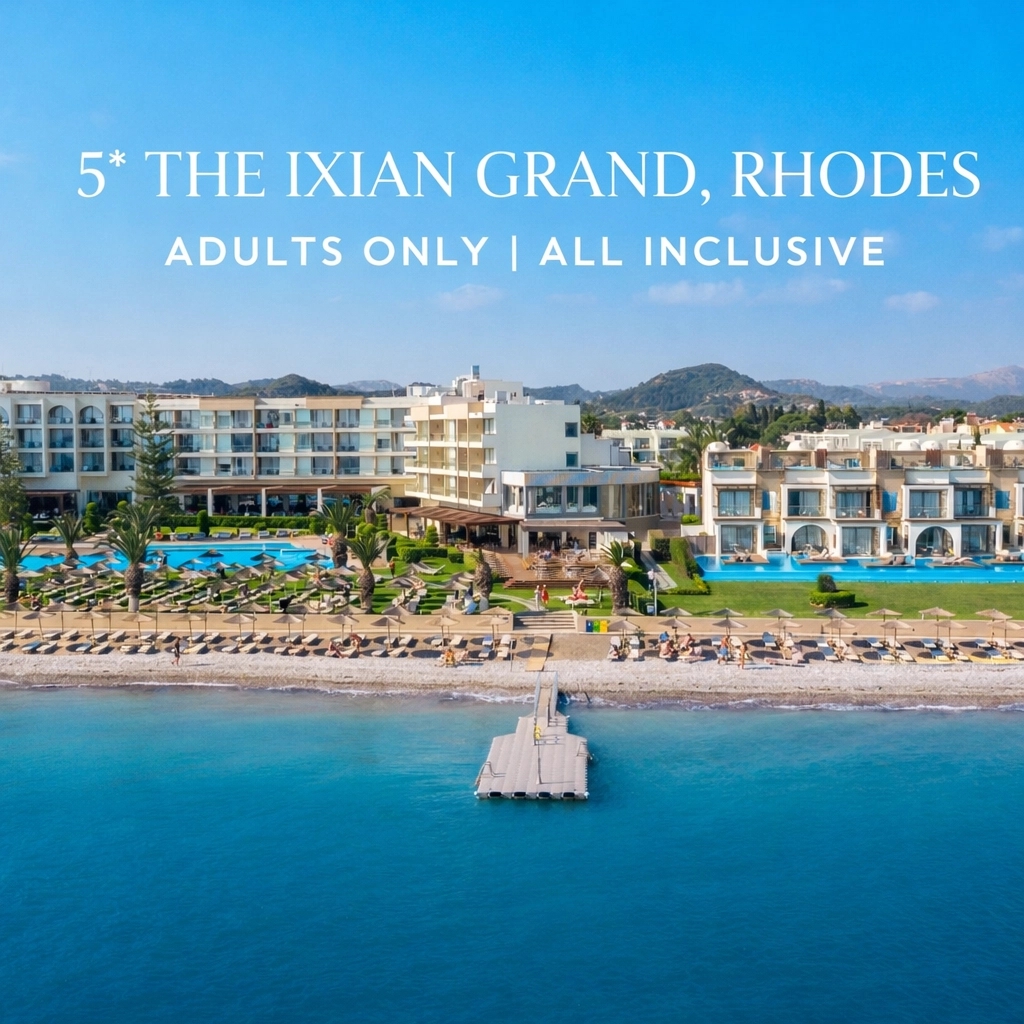 SURPRISE! 🇬🇷 5* The Ixian Grand, Rhodes is pure LUXURY! 💎 Adults-only bliss just 5 mins from Old Town! 🏛️
✨ 7 Nights All-Inclusive
✨ Flights & Transfers
✨ From £1,259pp!
Message me today to book your Greek escape! ☀️🍹 #TravelWithSarah