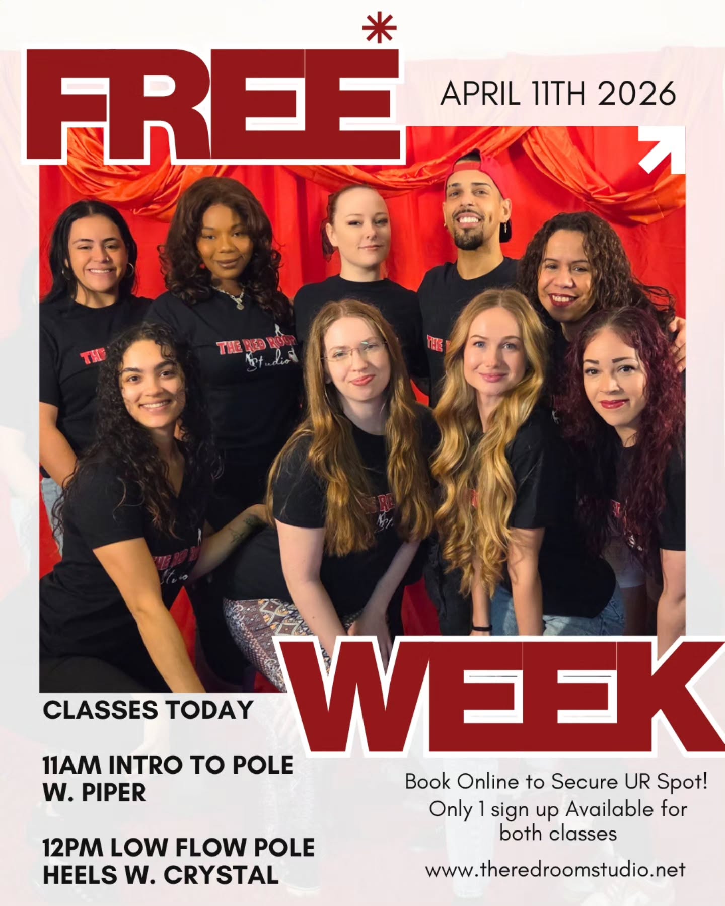 FREE WEEK starts today!!!
Only 1 spot left for both Pole classes today.
✨️11am intro to Pole w. @piperpolespleasantly
✨️12pm Low Flow Pole Heels @polelegacy
Be sure to book early all registration closes 1 hour before class start time.
#theredroomstudio #freeclasses #freeweek #poleclasses #njpoledancestudio