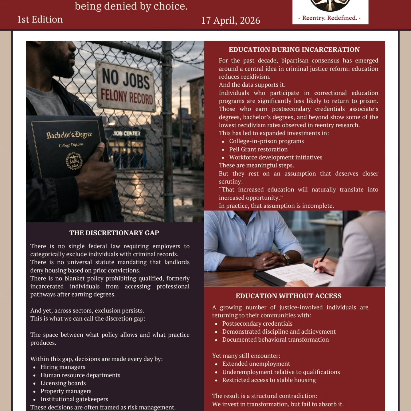 I hope you enjoy @lifeafterconviction's First Weekly Newsletter